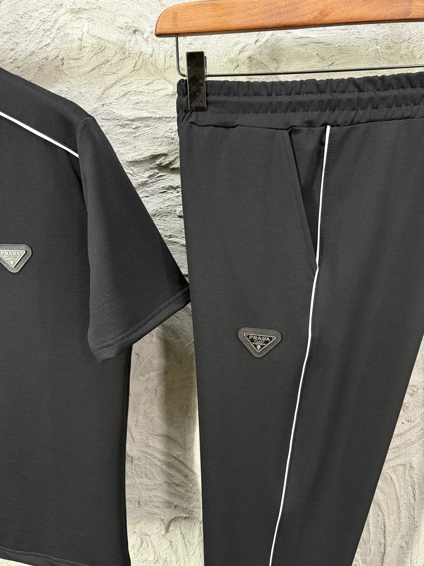 Prada Siyah Polo Yaka T-shirt Takımı