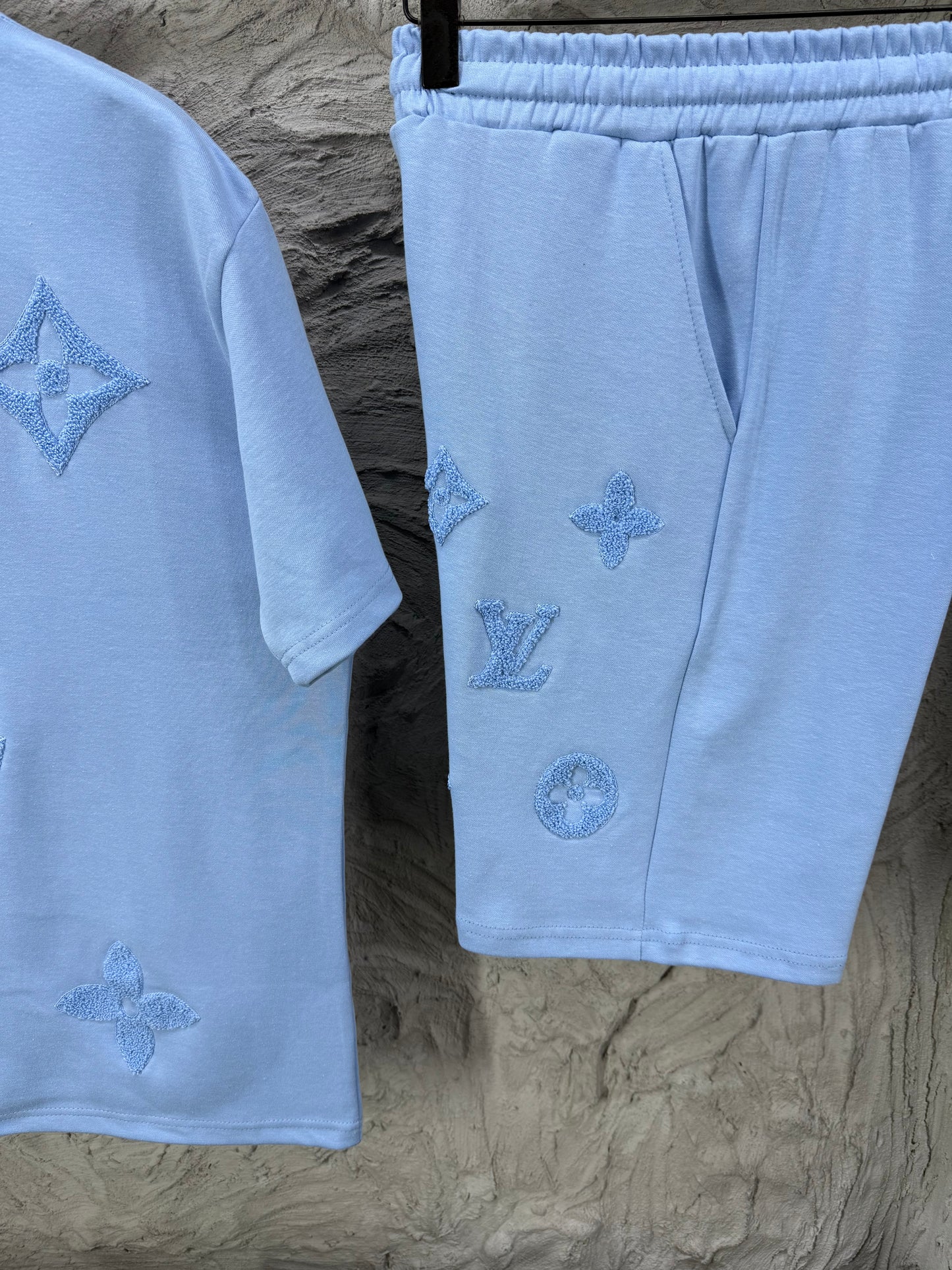 Louis Vuitton Bebe Mavi Erkek Tişört & Şort Takım