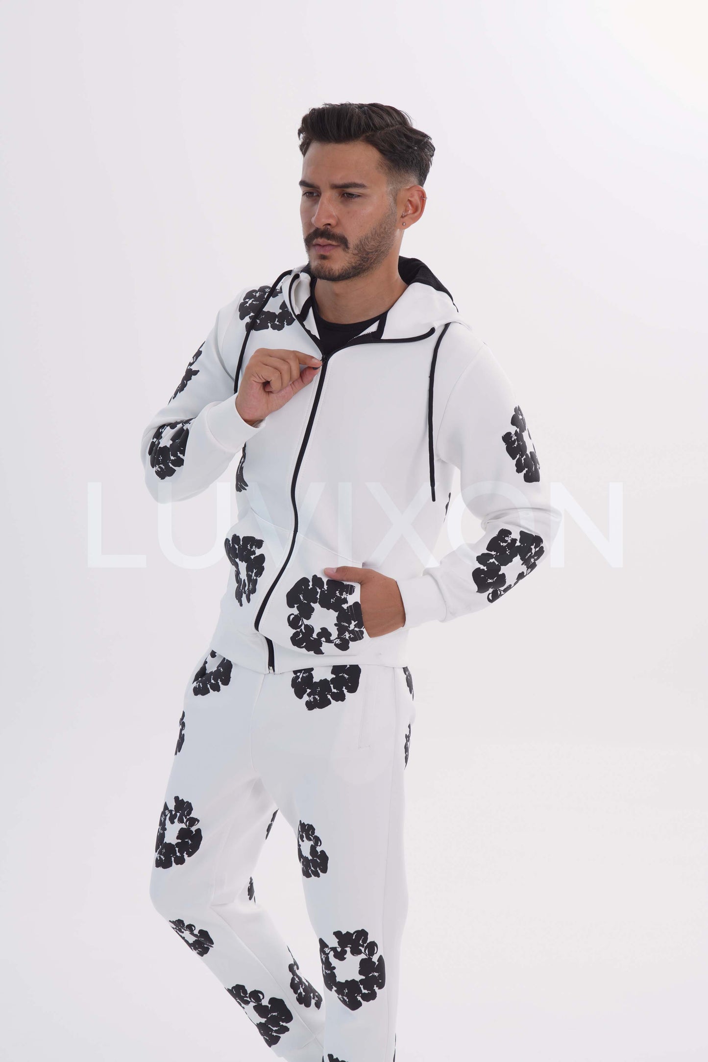 Denim Desenli Eşofman Takımı