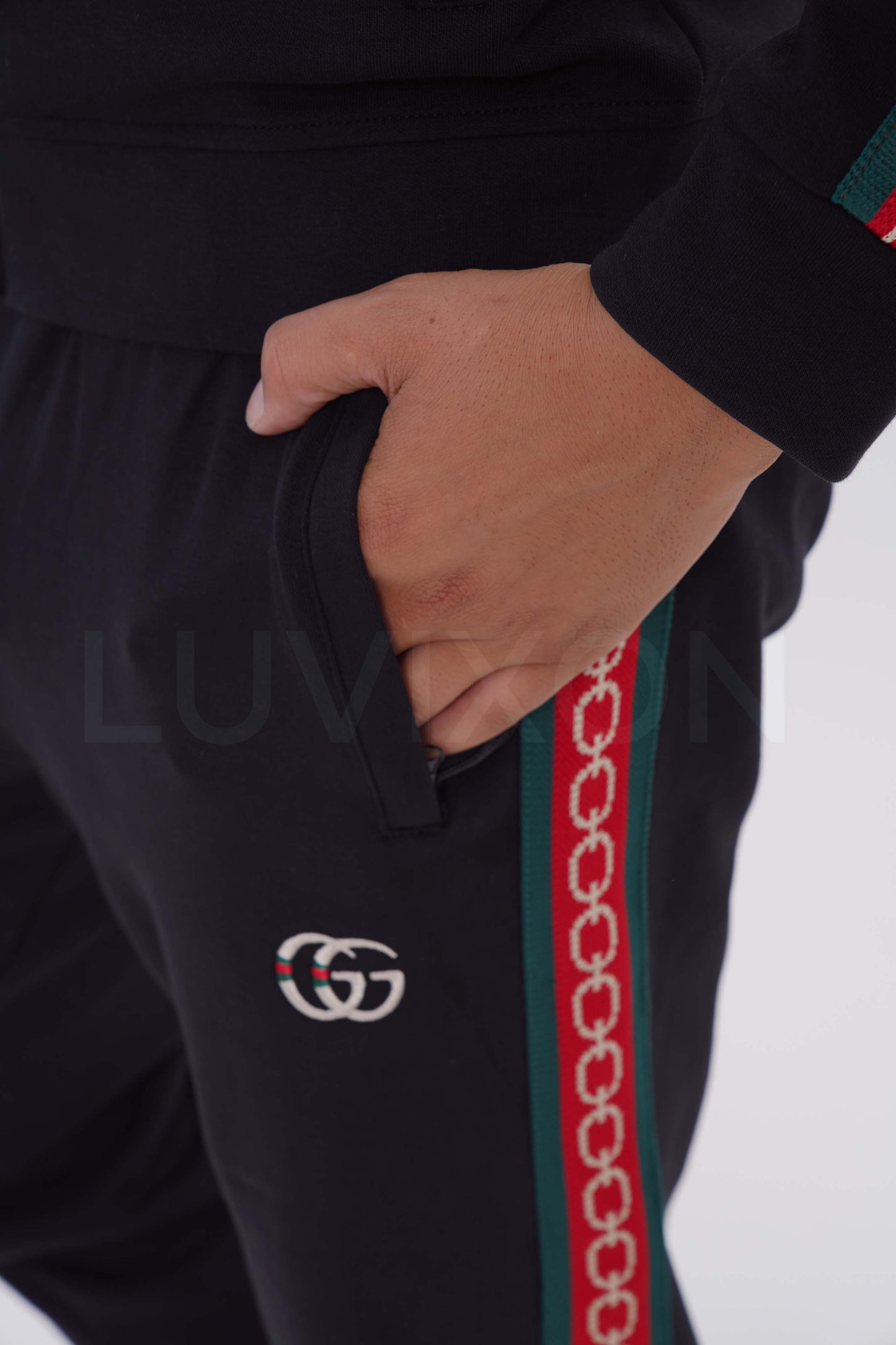 Gucci Siyah Şerit Detaylı Eşofman Takımı