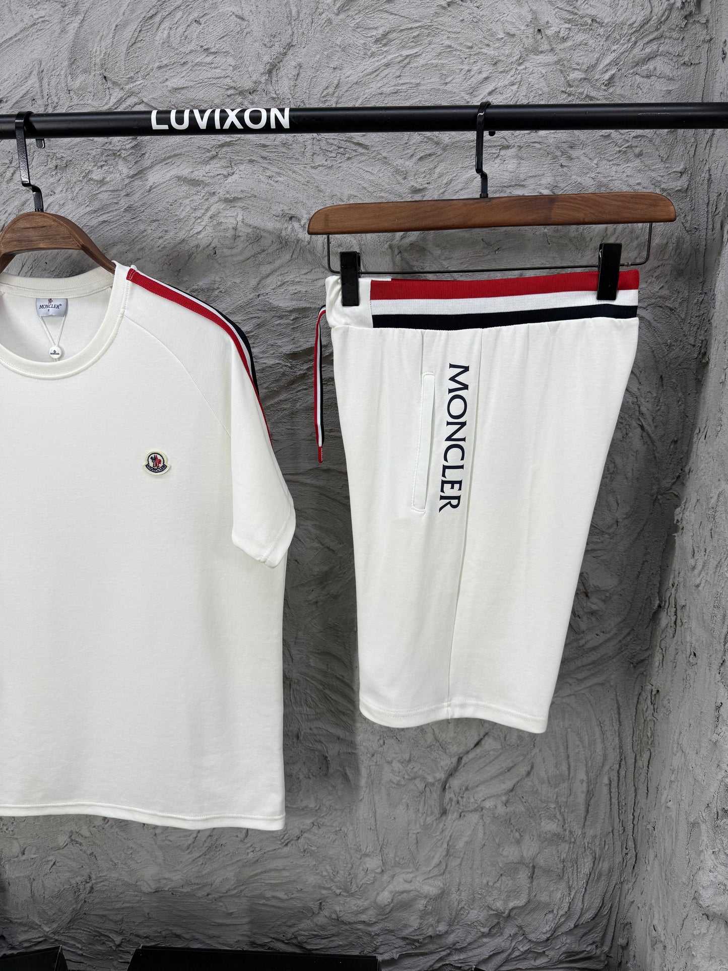Moncler Beyaz Şort Takımı