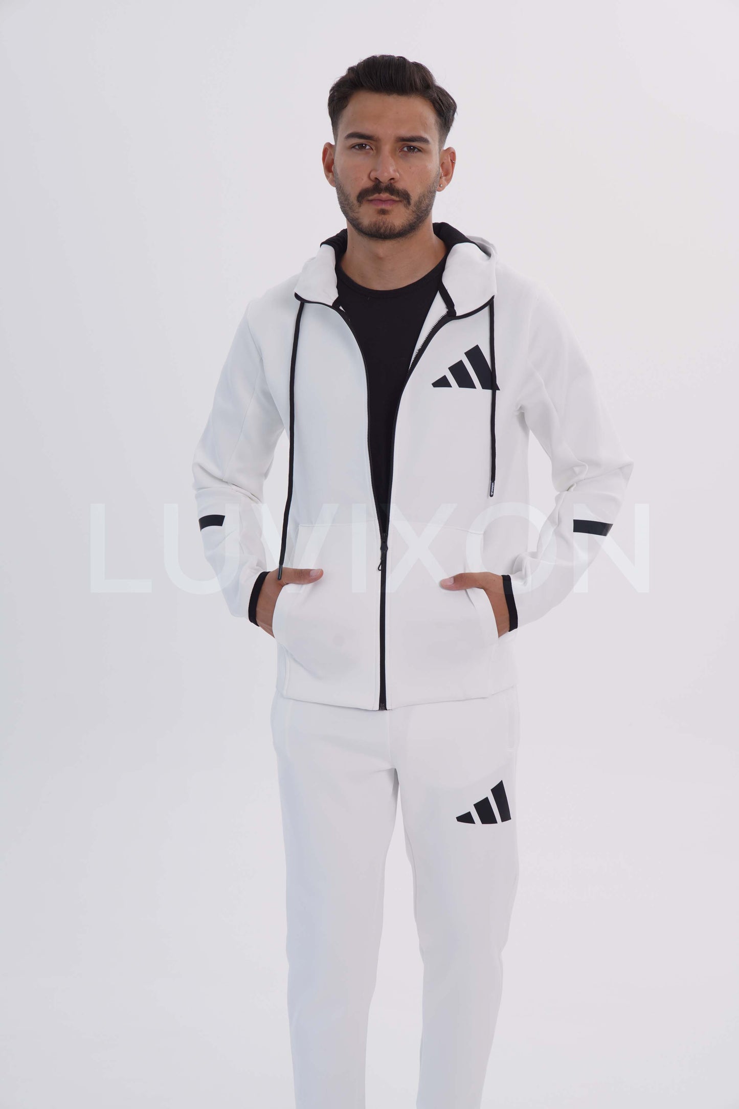 Adidas Z.N.E. Beyaz Full-Zip Eşofman Takımı