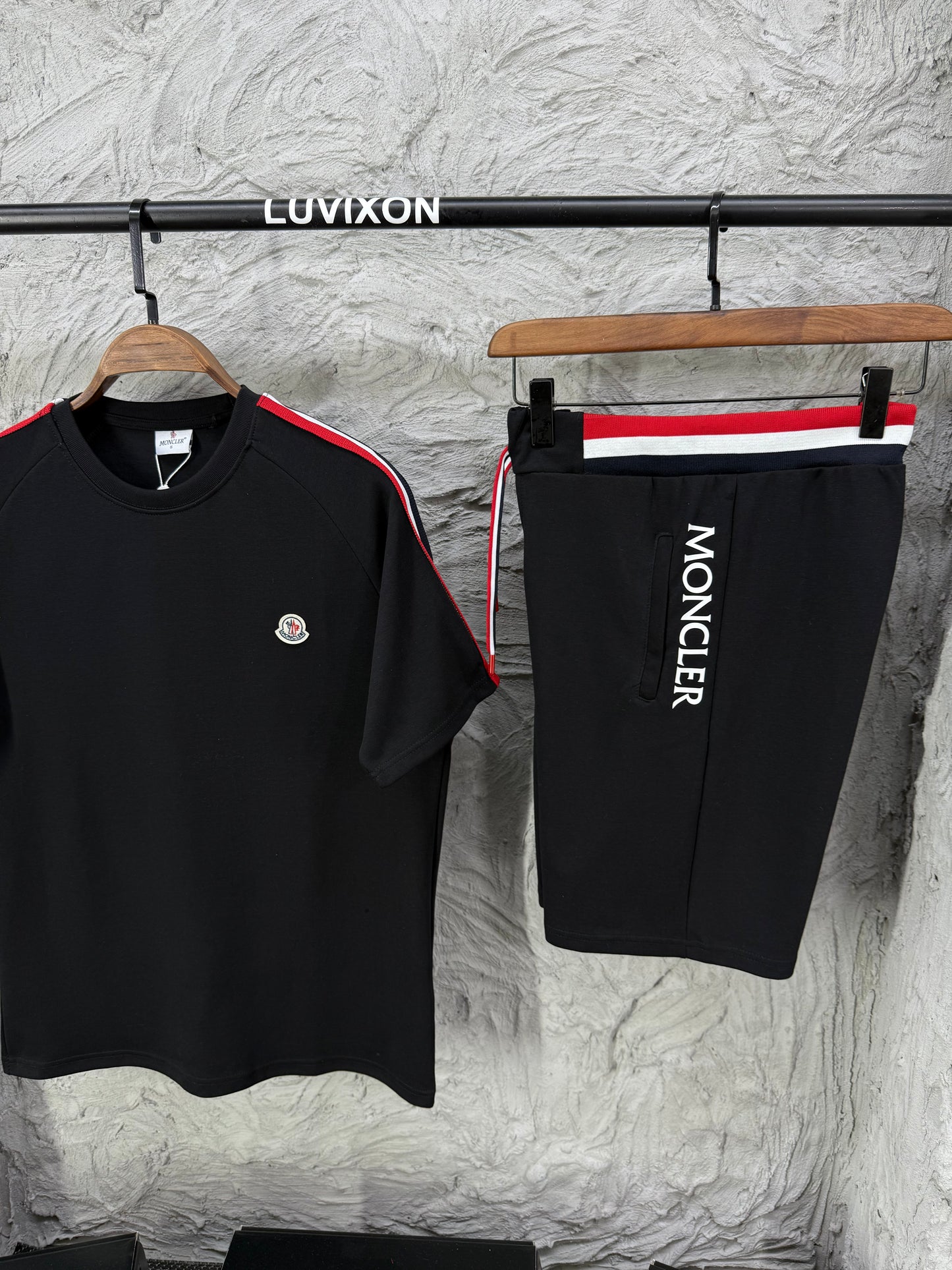 Moncler Siyah Şort Takımı