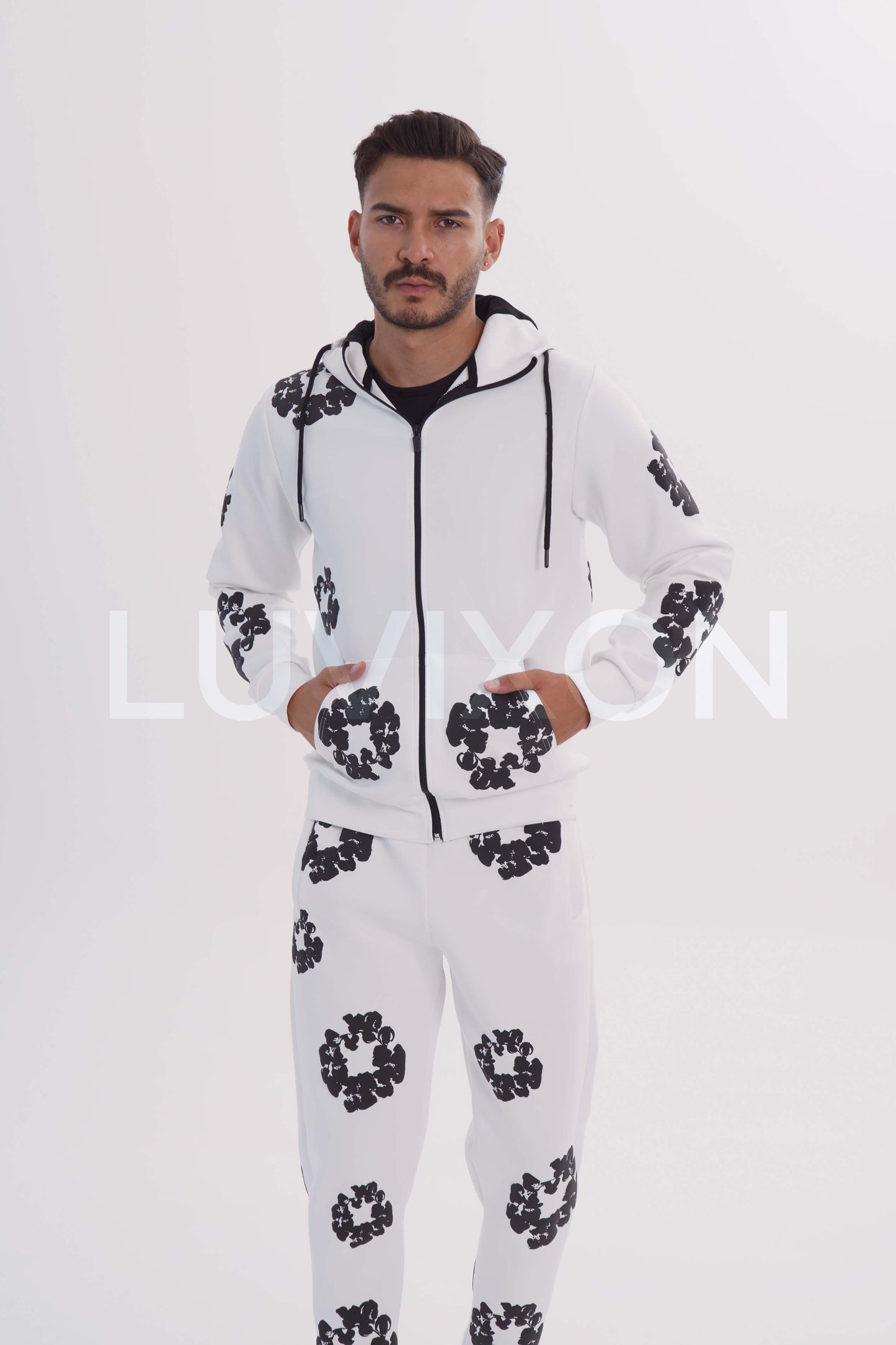 Denim Desenli Eşofman Takımı