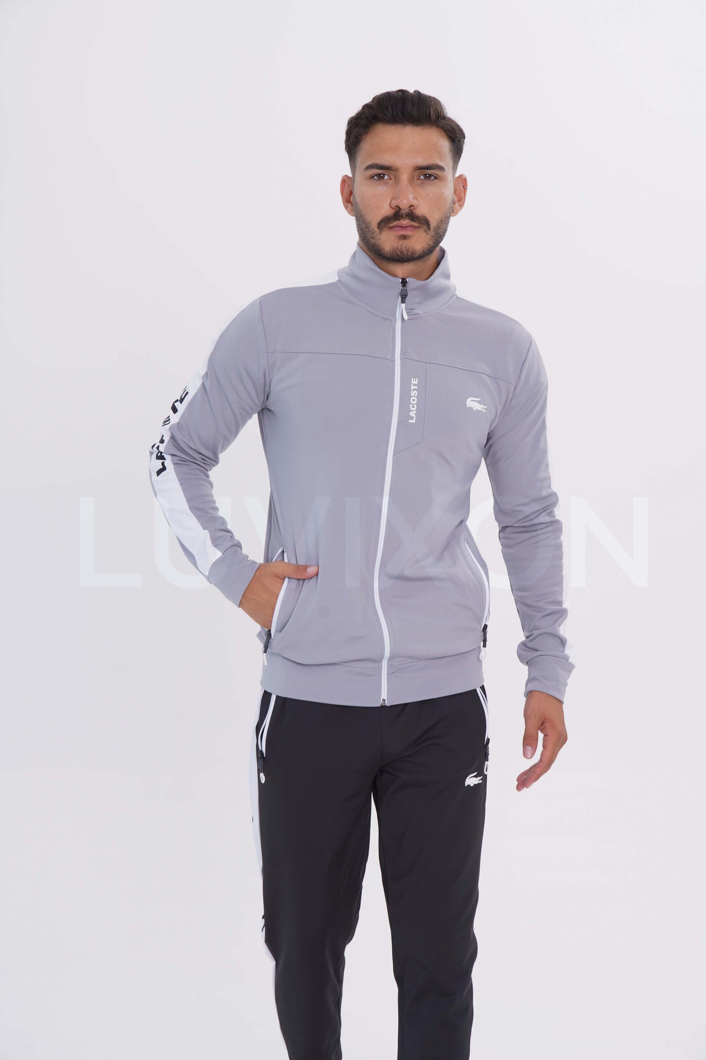 Lacoste Gri/Siyah Eşofman Takımı