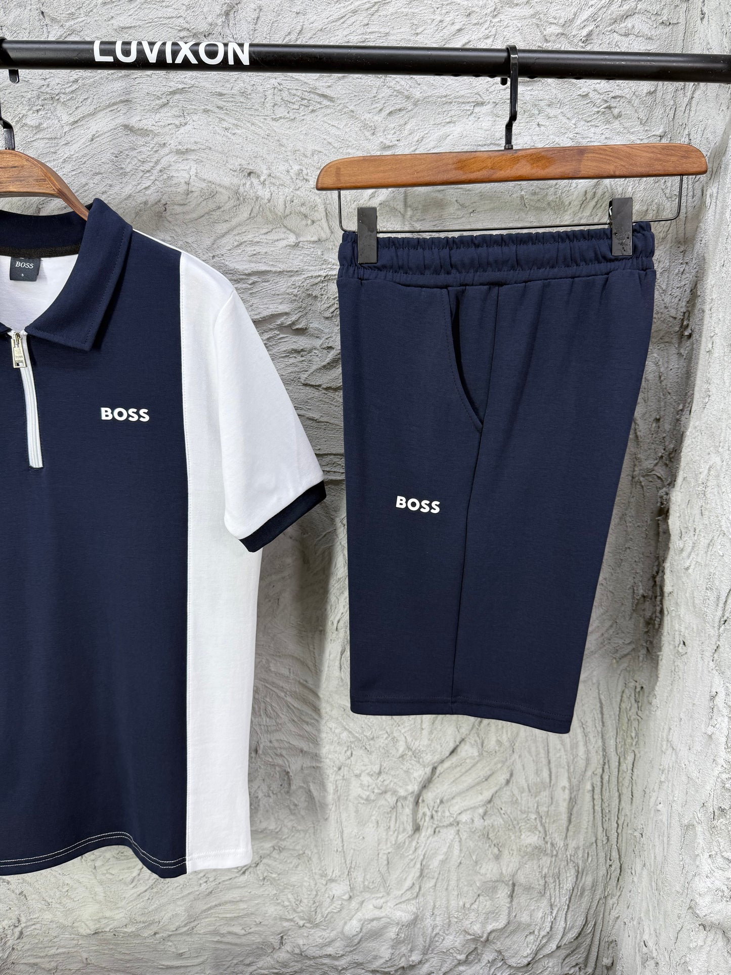 Boss Polo Yaka Lacivert Şortlu Takım