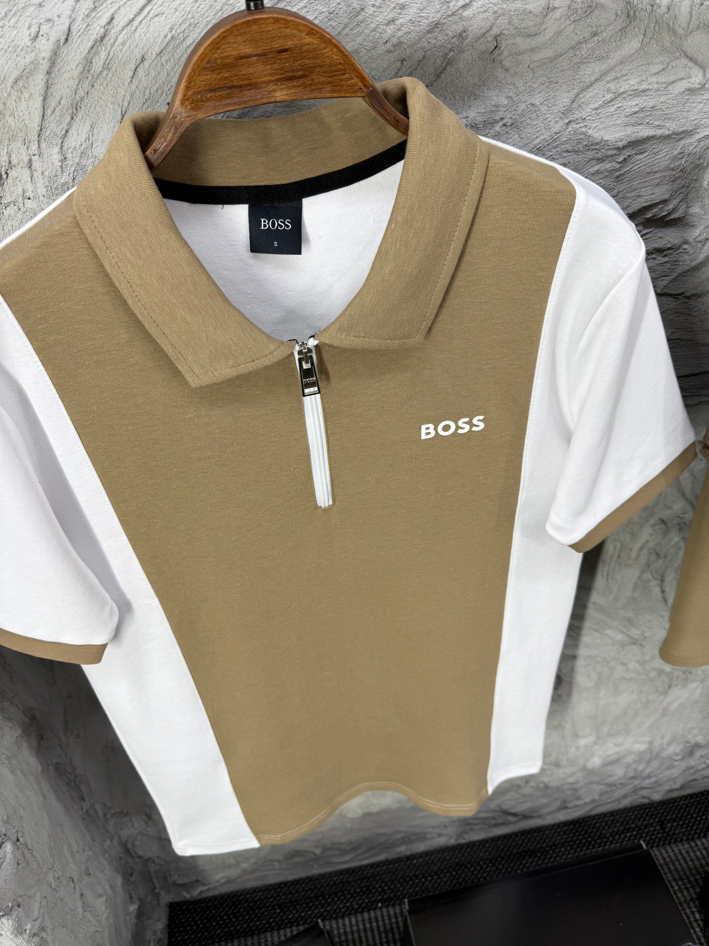Boss Polo Yaka Bej Şortlu Takım