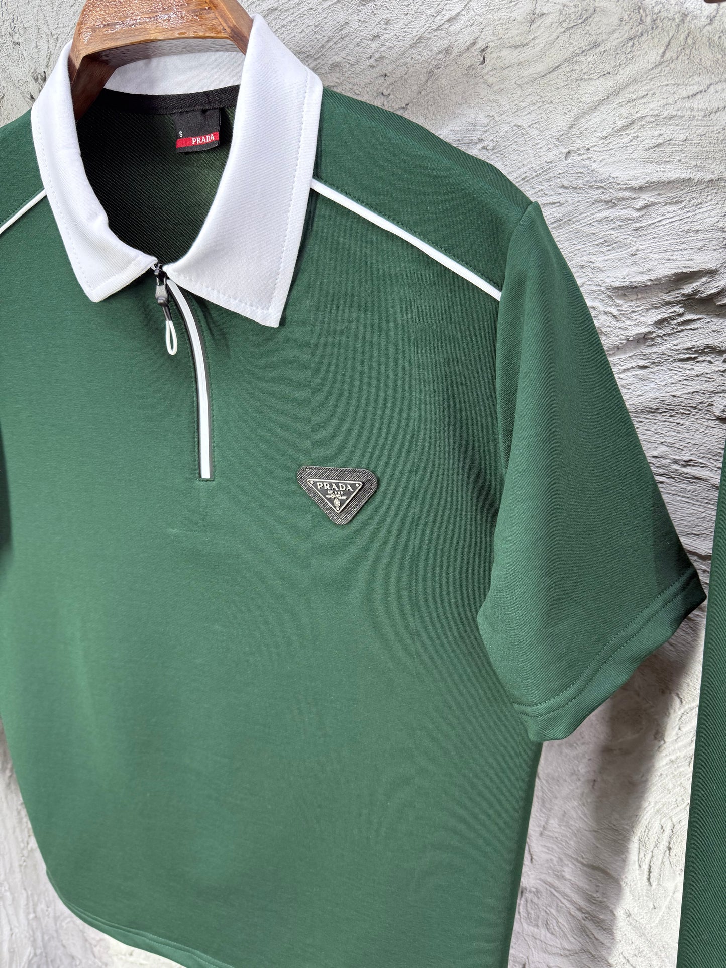 Prada Yeşil Polo Yaka T-shirt Takımı