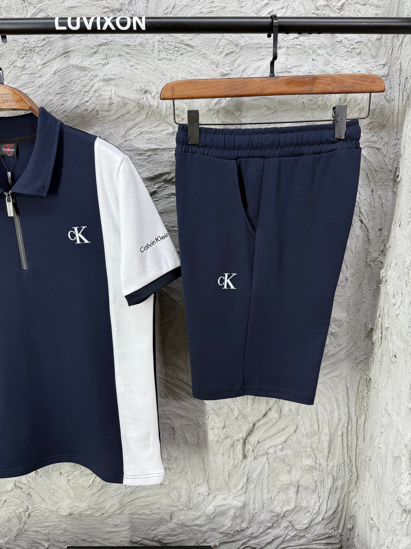 Calvin Klein Polo Yaka Lacivert Şortlu Takım