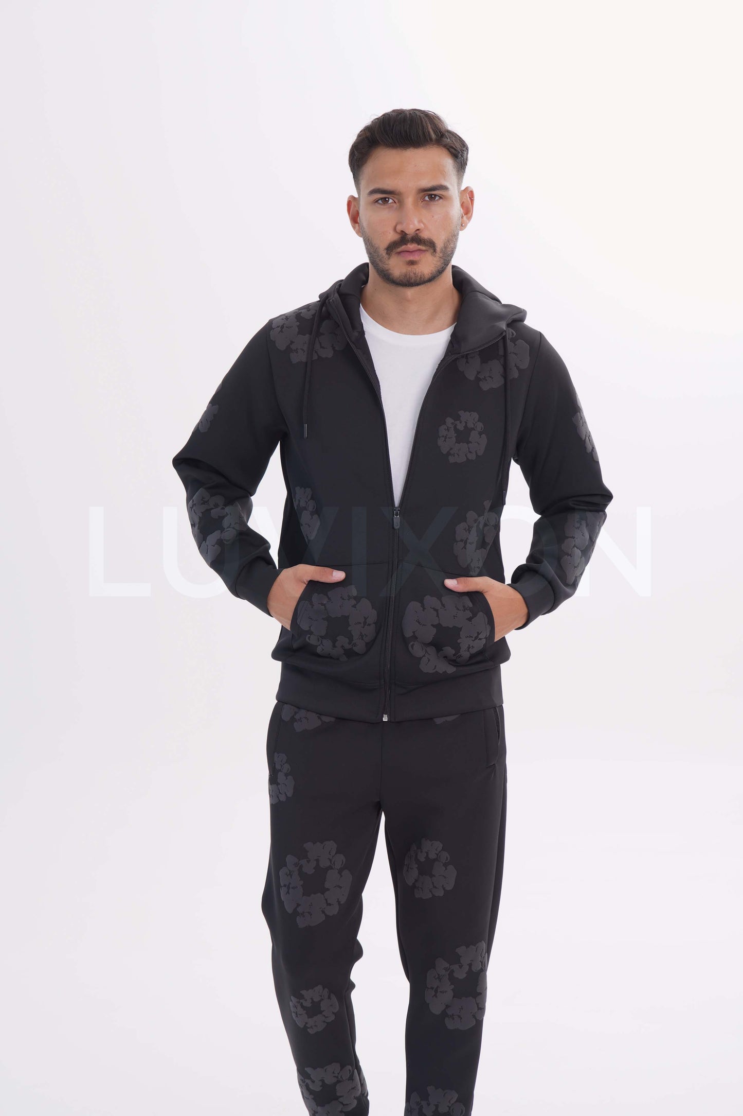 Denim Desenli Eşofman Takımı