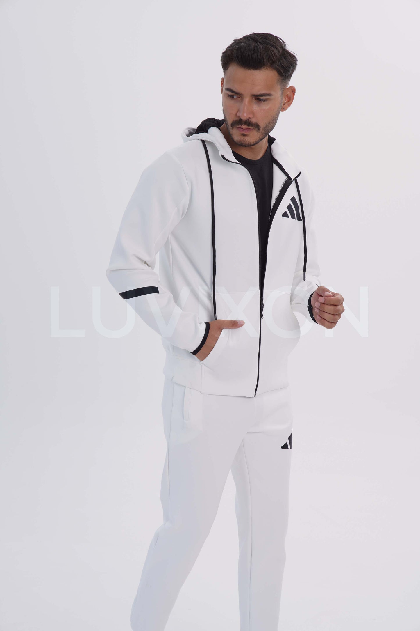 Adidas Z.N.E. Beyaz Full-Zip Eşofman Takımı