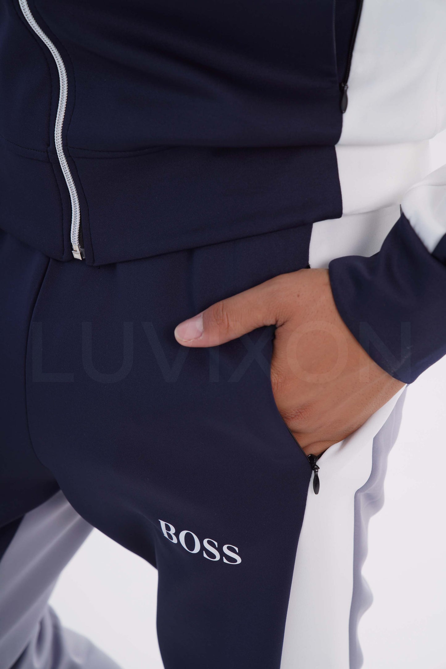 Boss Erkek Eşofman Takımı – Lacivert & Gri