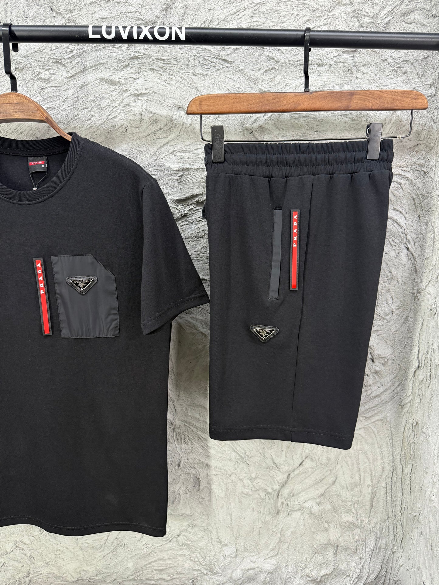 Prada Siyah Şort Takımı