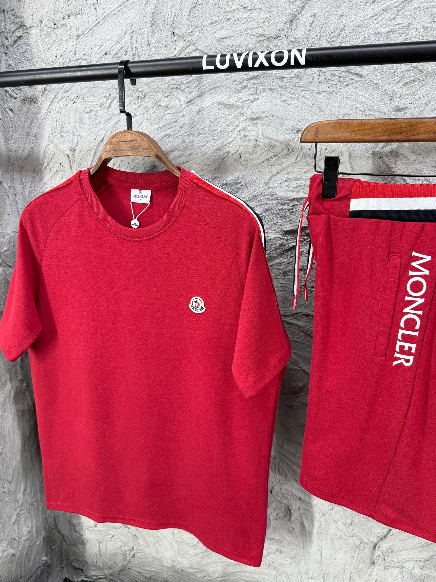Moncler Kırmızı Şort Takımı