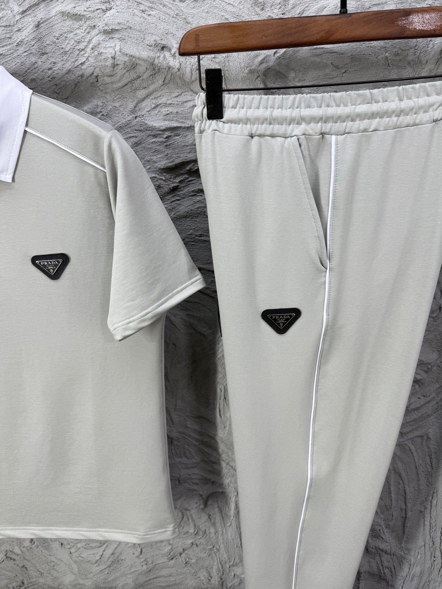 Prada Taş Polo Yaka T-shirt Takımı
