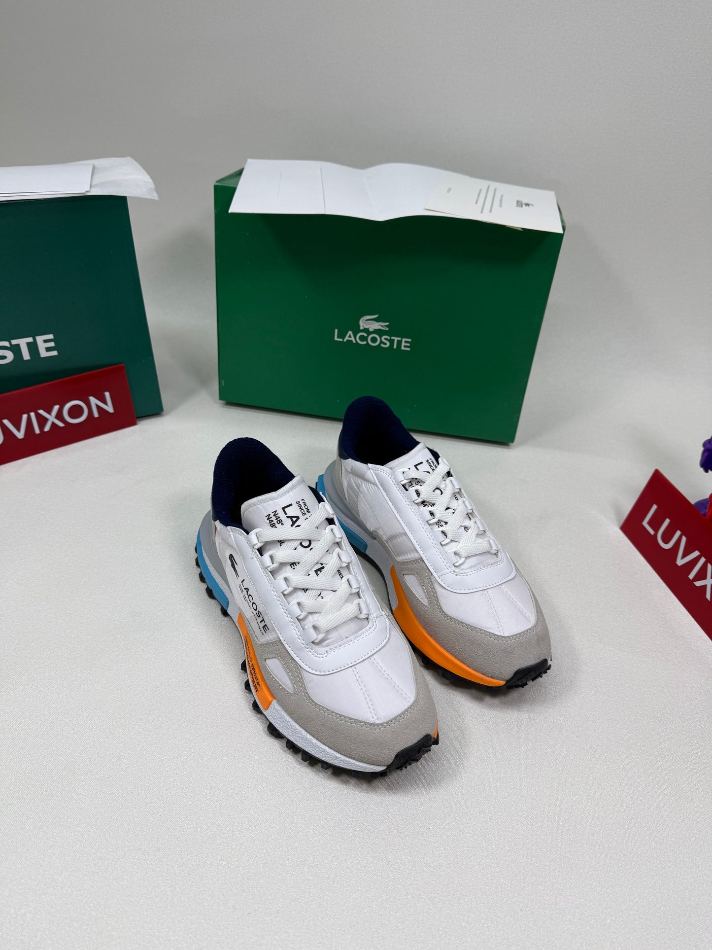 Lacoste Elite Active Erkek Beyaz/Lacivert Sneaker