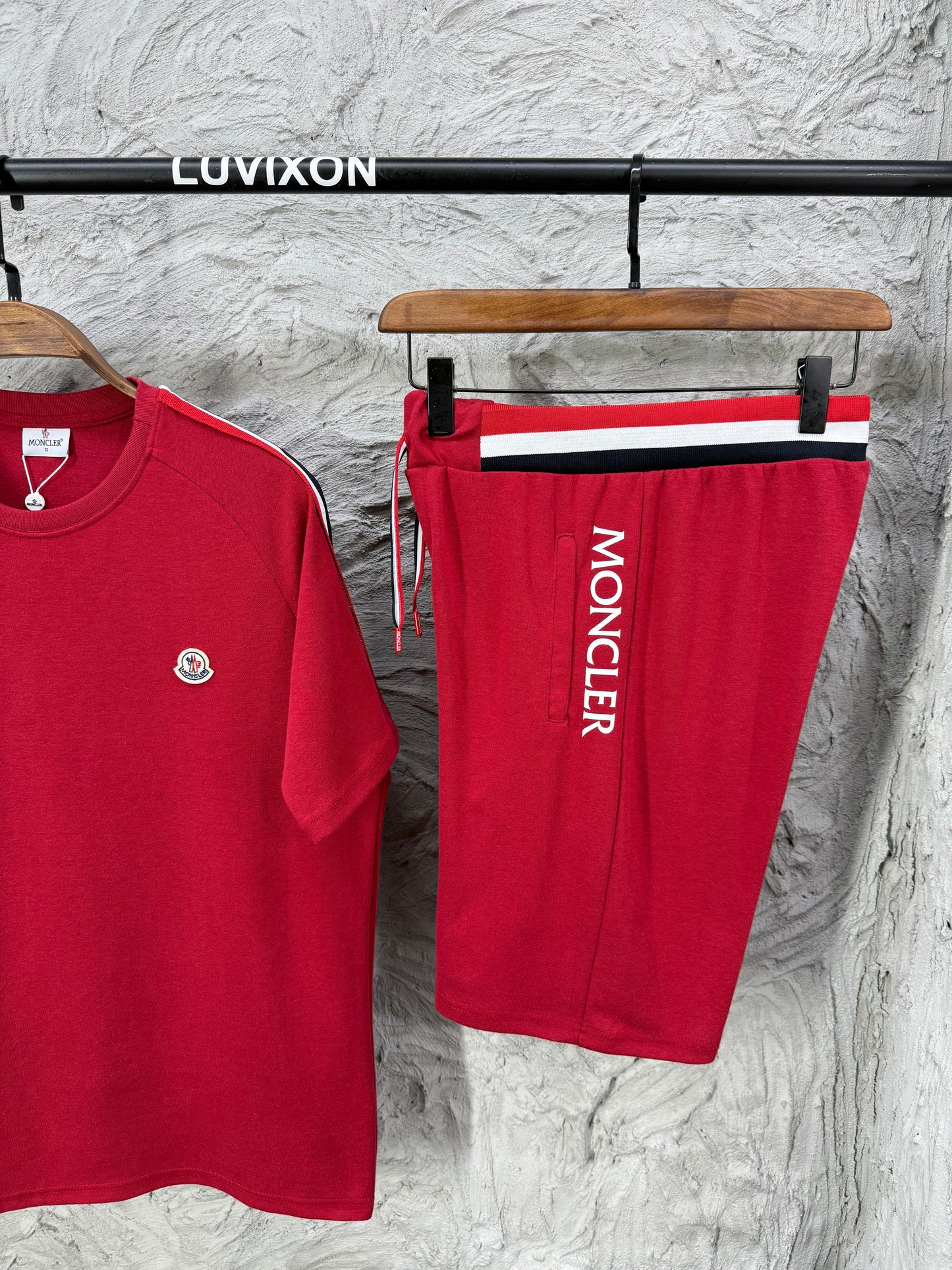 Moncler Kırmızı Şort Takımı