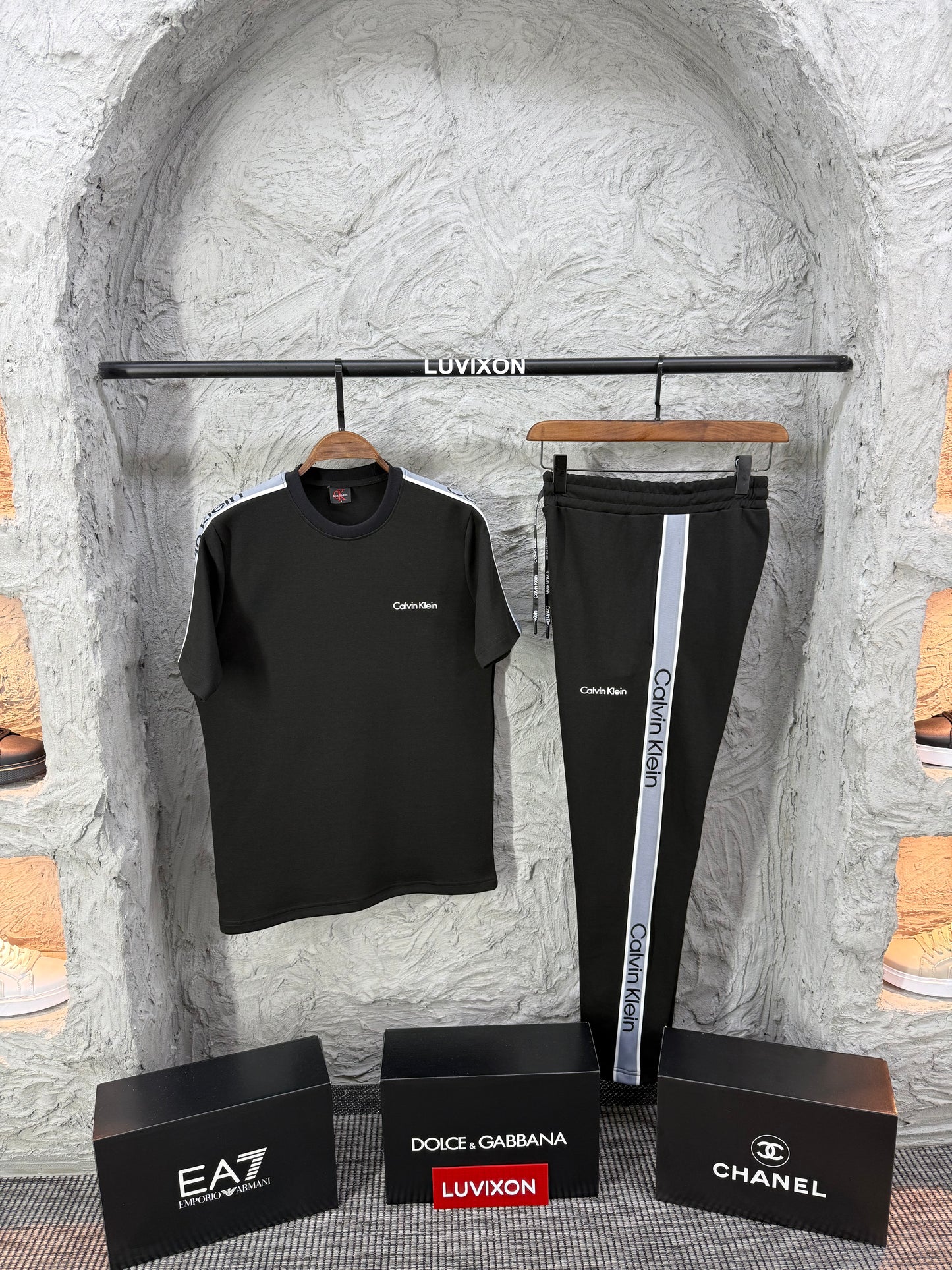Calvin Klein Siyah Erkek Tişört & Eşofman Altı Takımı