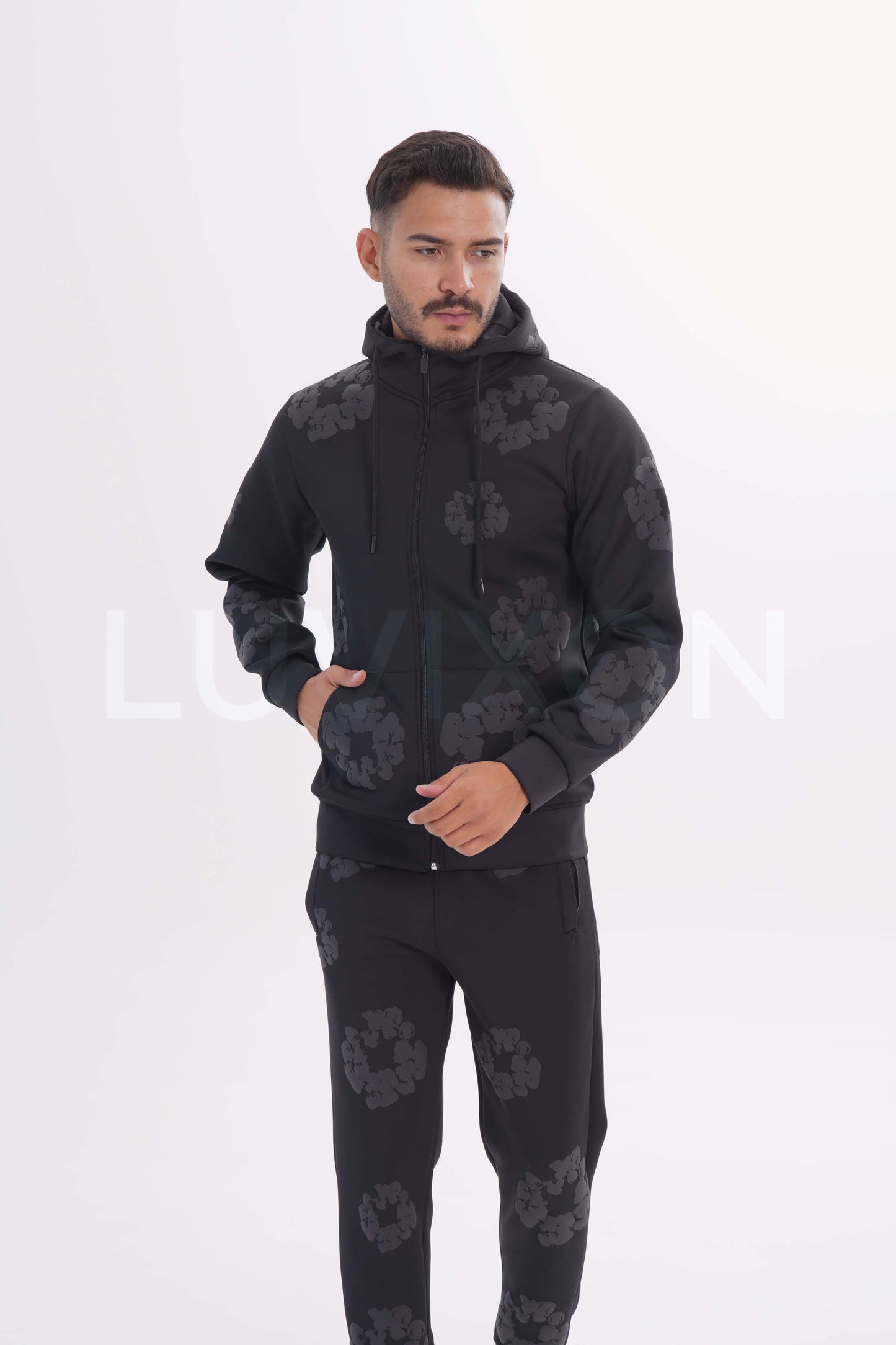 Denim Desenli Eşofman Takımı