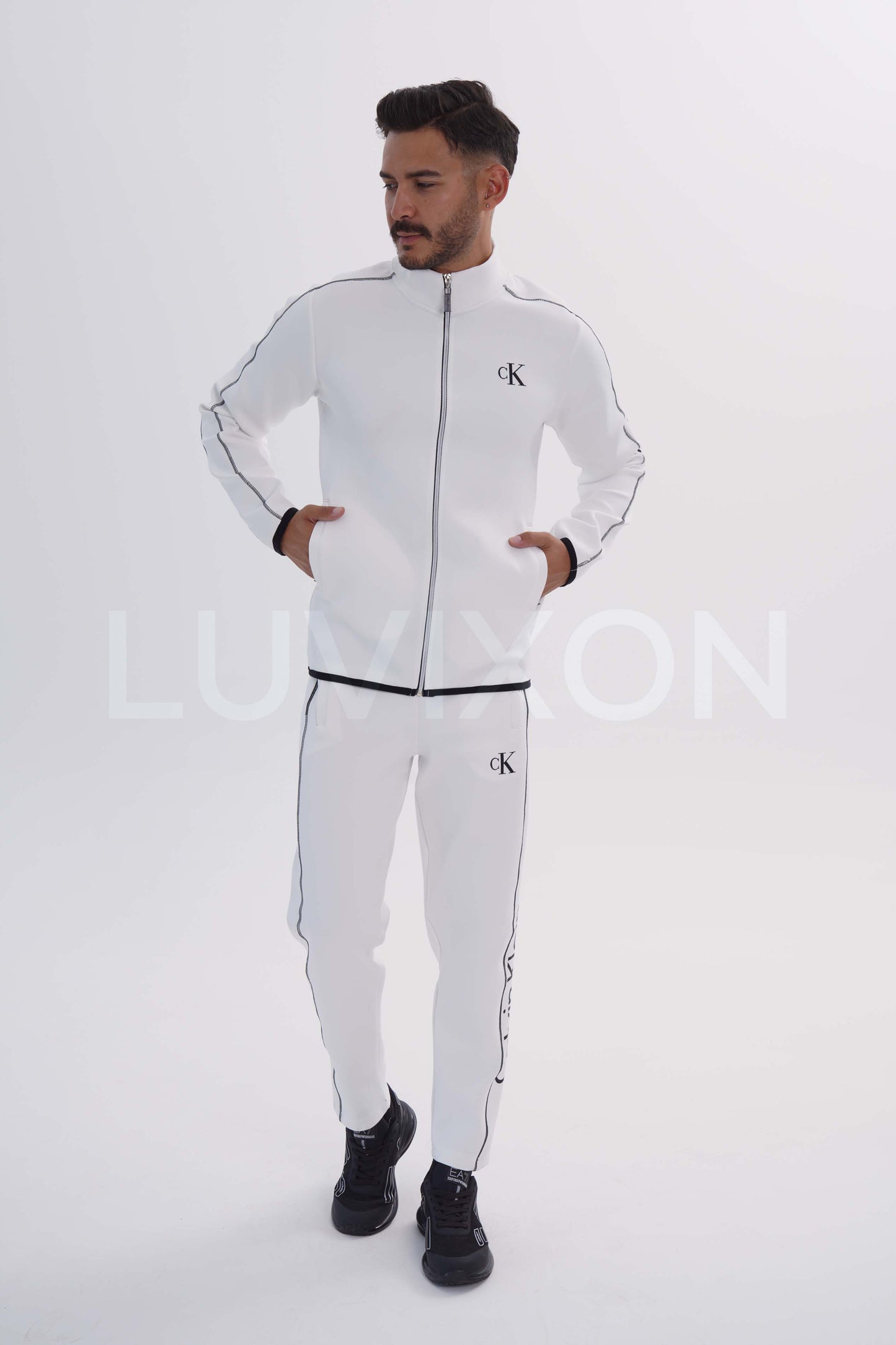 Calvin Klein Beyaz Erkek Eşofman Takım