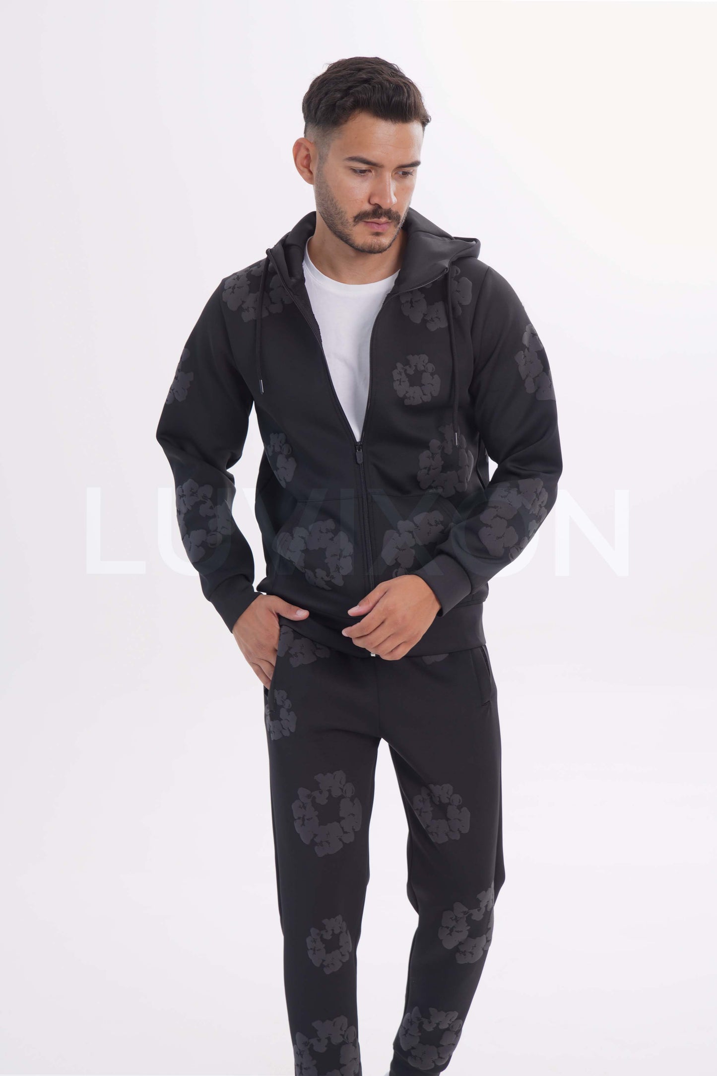 Denim Desenli Eşofman Takımı
