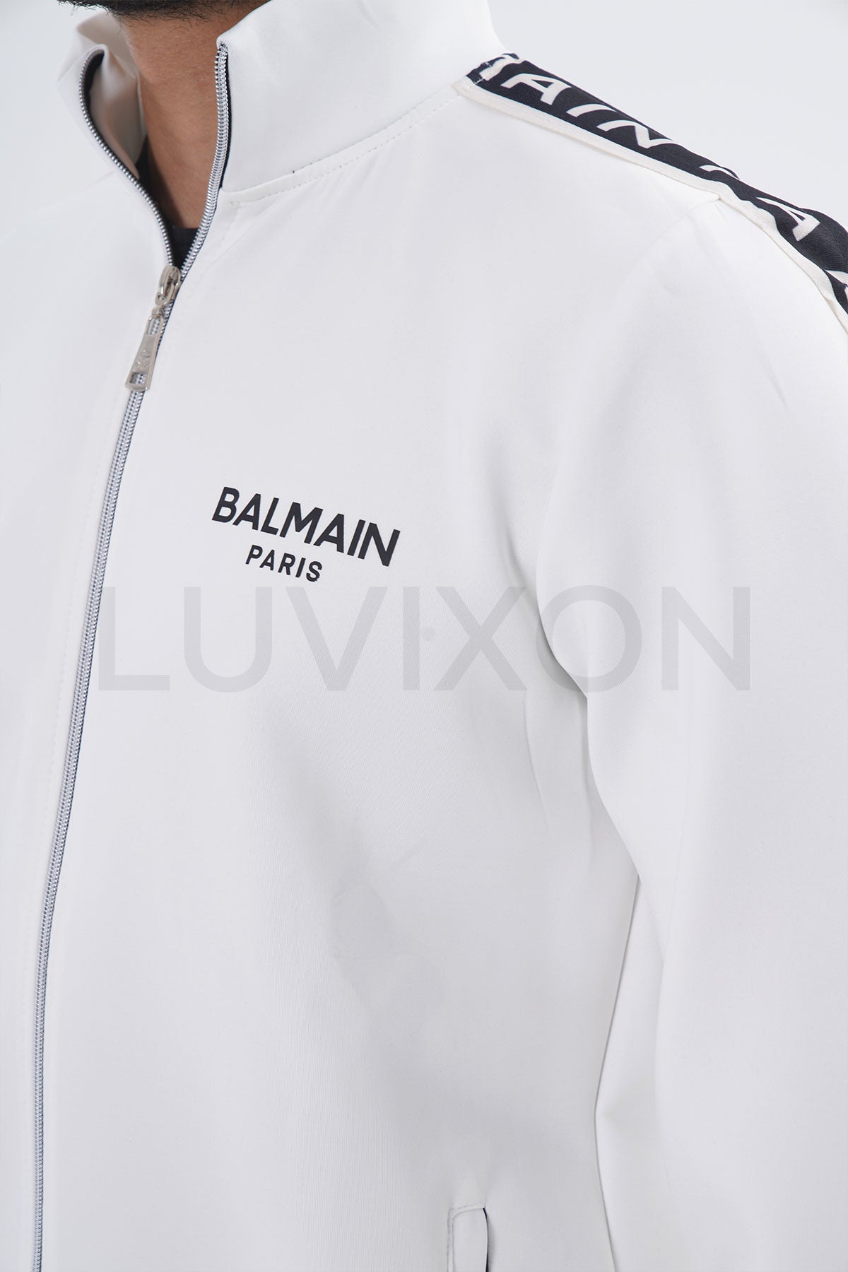 Balmain Paris Beyaz Şeritli Eşofman Takımı