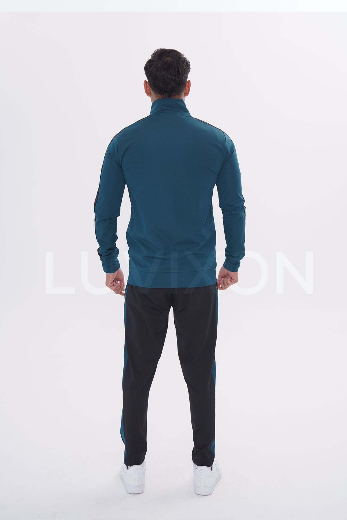 Lacoste Yeşil Siyah Şeritli Eşofman Takımı