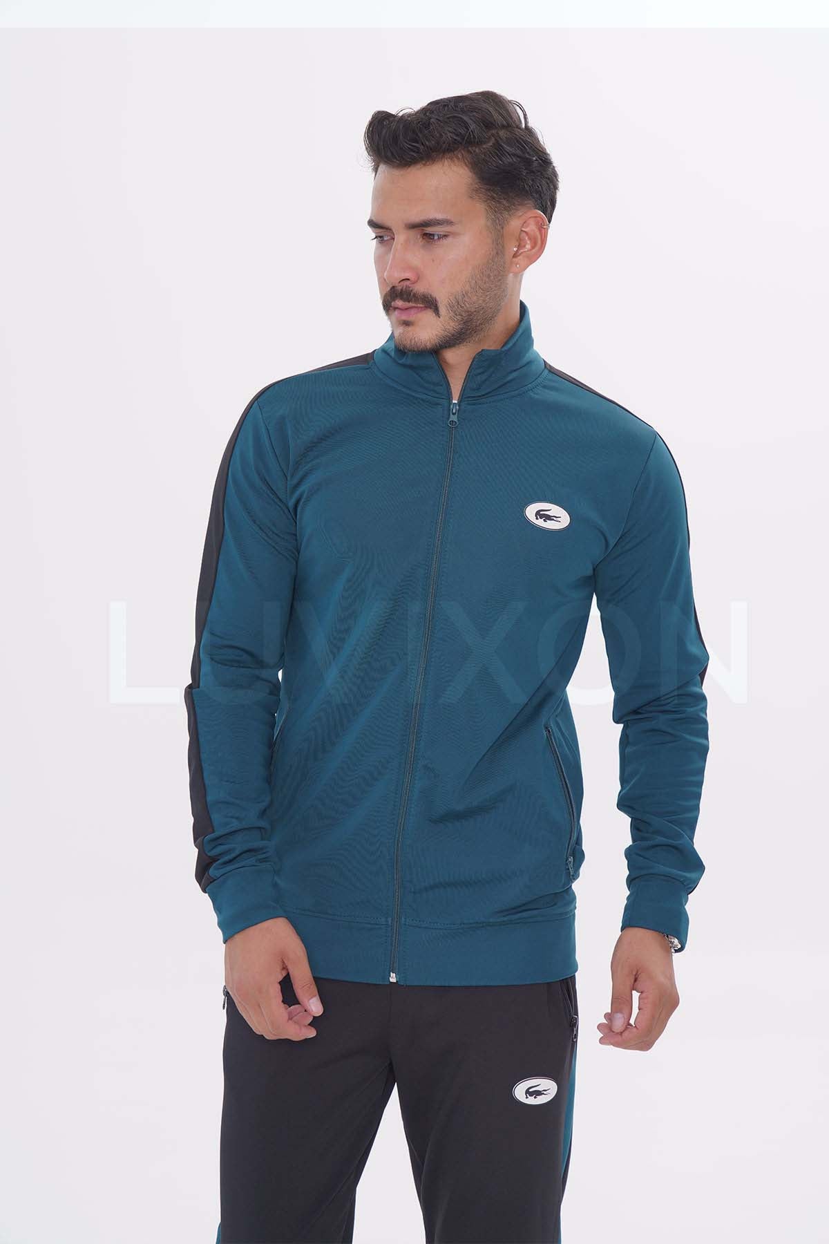 Lacoste Yeşil Siyah Şeritli Eşofman Takımı