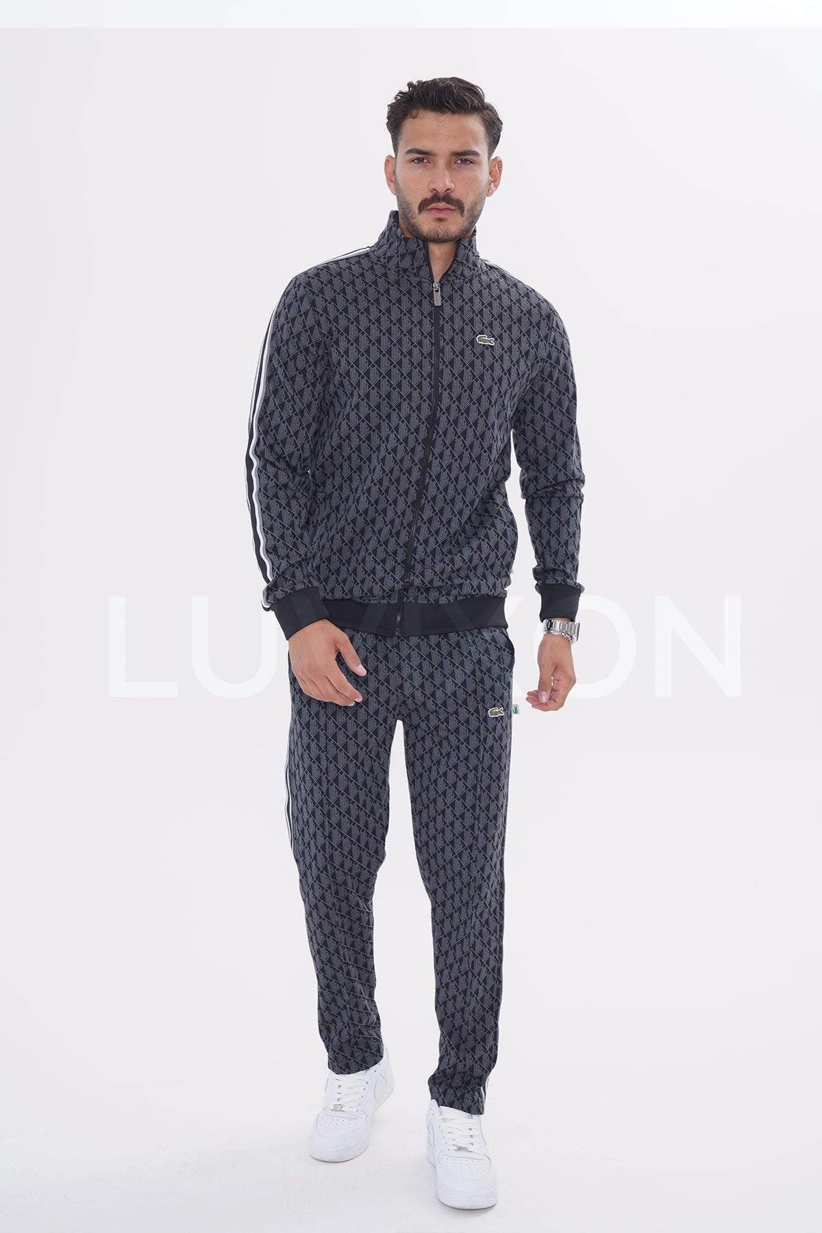 Lacoste Monogram Siyah Eşofman Takımı
