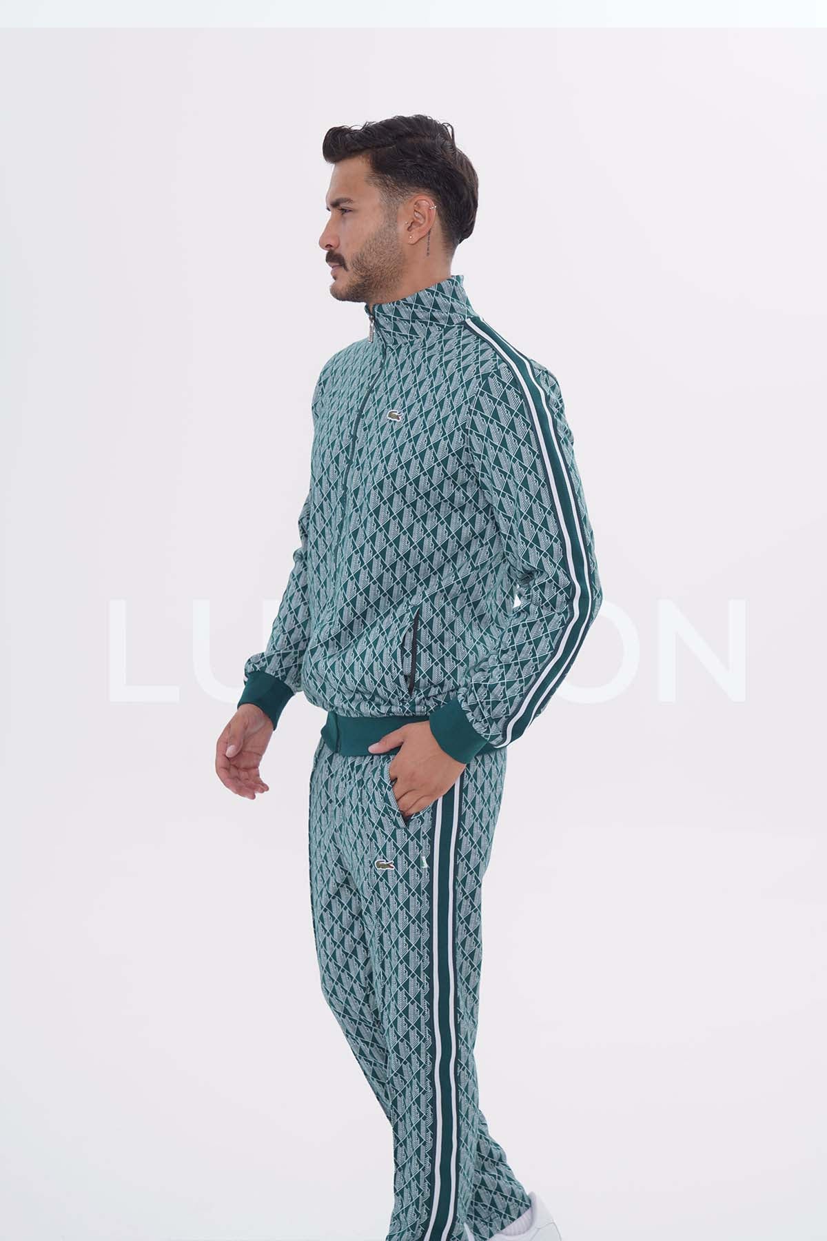 Lacoste Monogram Yeşil Eşofman Takımı