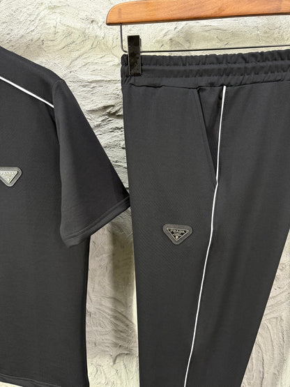 Prada Siyah Polo Yaka T-shirt Takımı