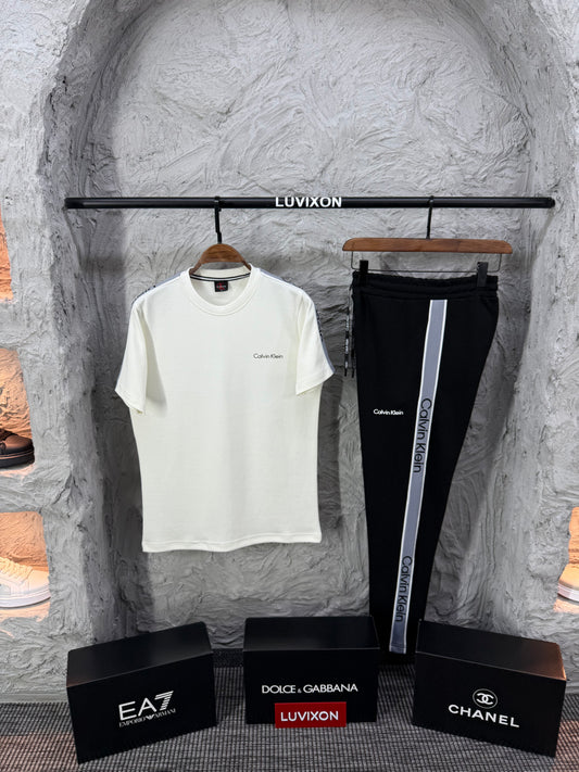 Calvin Klein Siyah/Beyaz Erkek Tişört & Eşofman Altı Takımı