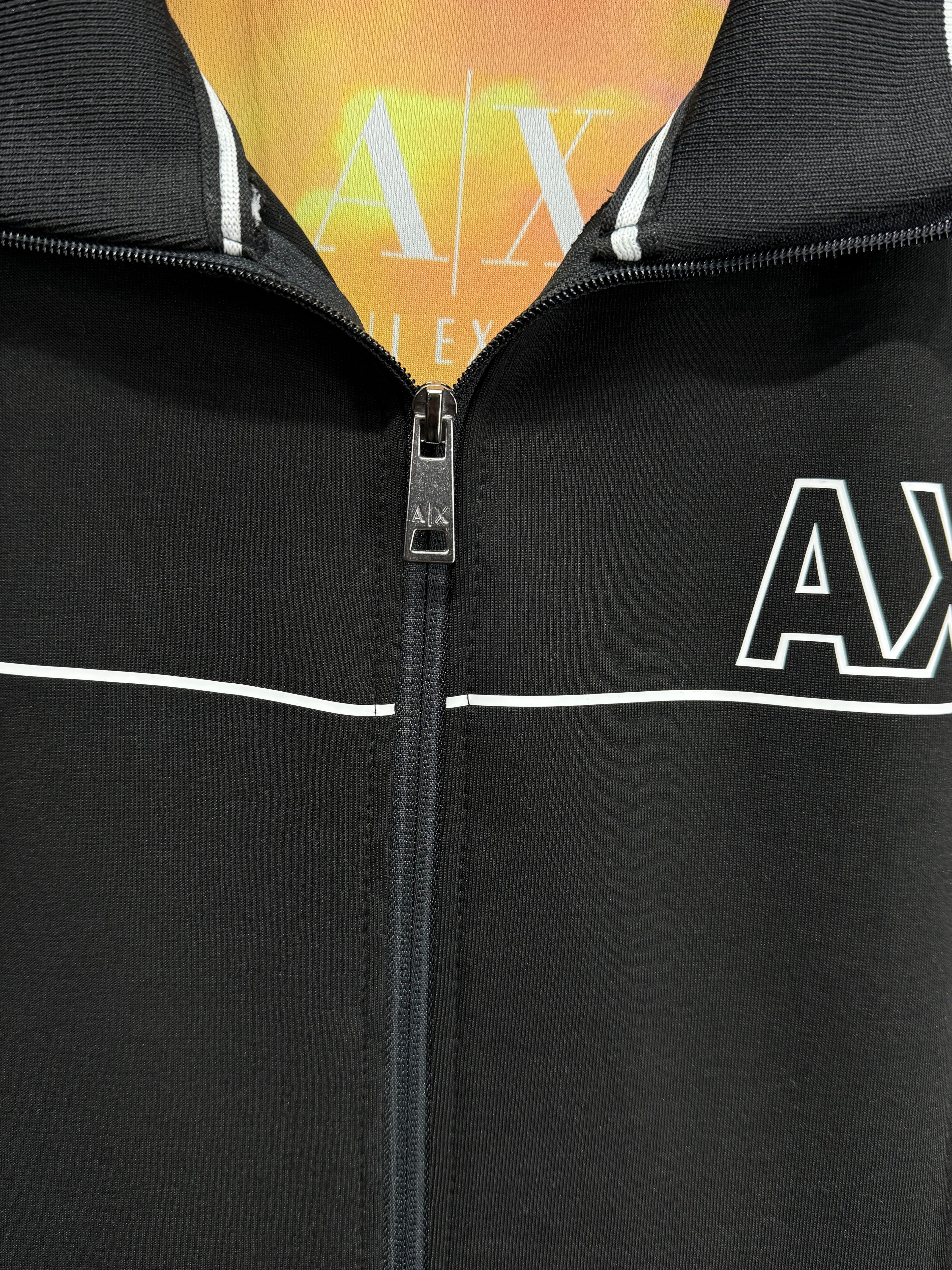 Armani Exchange Erkek Siyah Fermuarlı Eşofman Takımı – AX Logo Detaylı Premium Seri