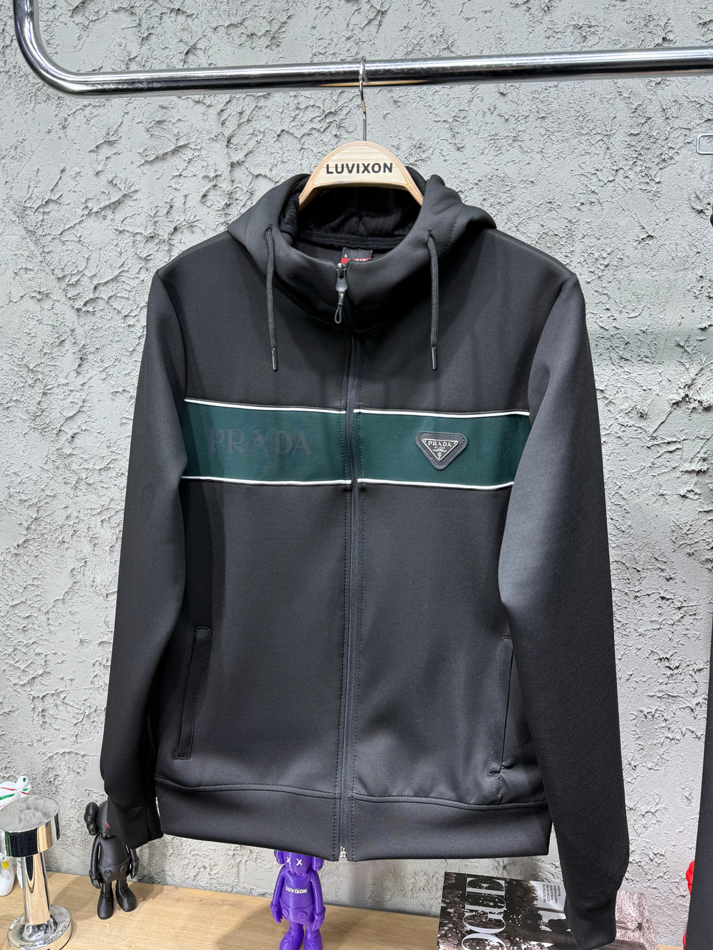 Prada Göğüs Detaylı Yeşil&Siyah Eşofman Takımı