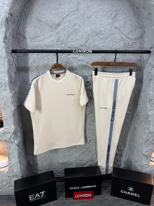 Calvin Klein Krem Erkek Tişört & Eşofman Altı Takımı