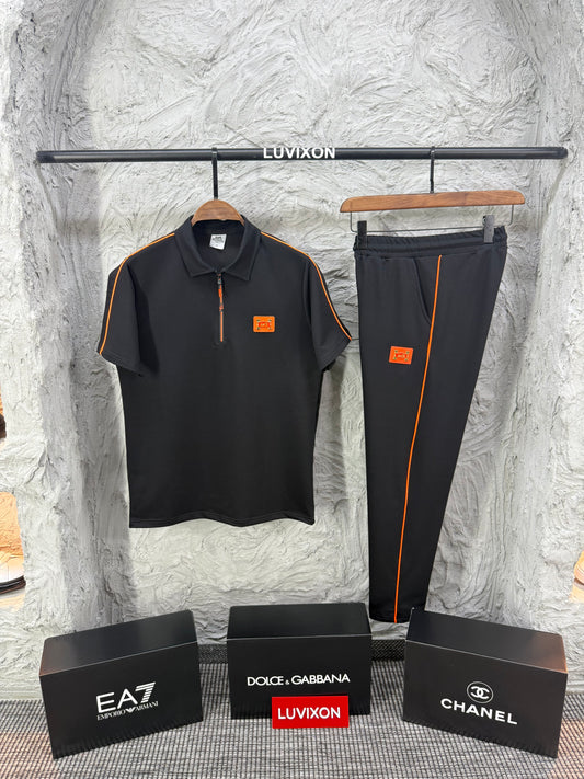 Hermes Siyah Polo Yaka T-shirt Takımı