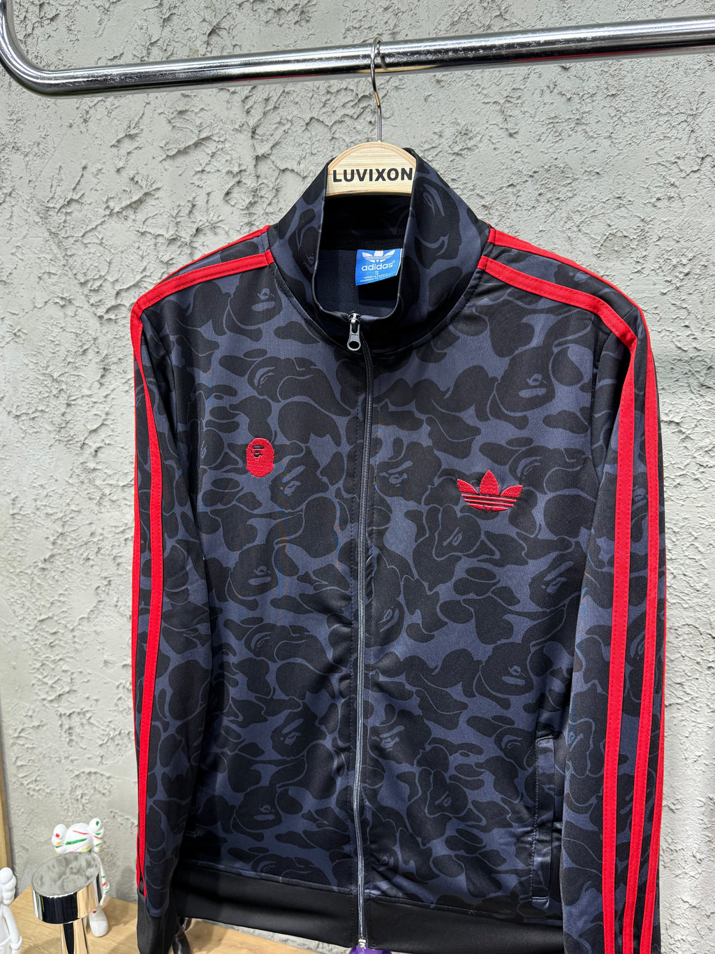 Adidas x Bape Kamuflaj Desenli Kırmızı Eşofman Takımı