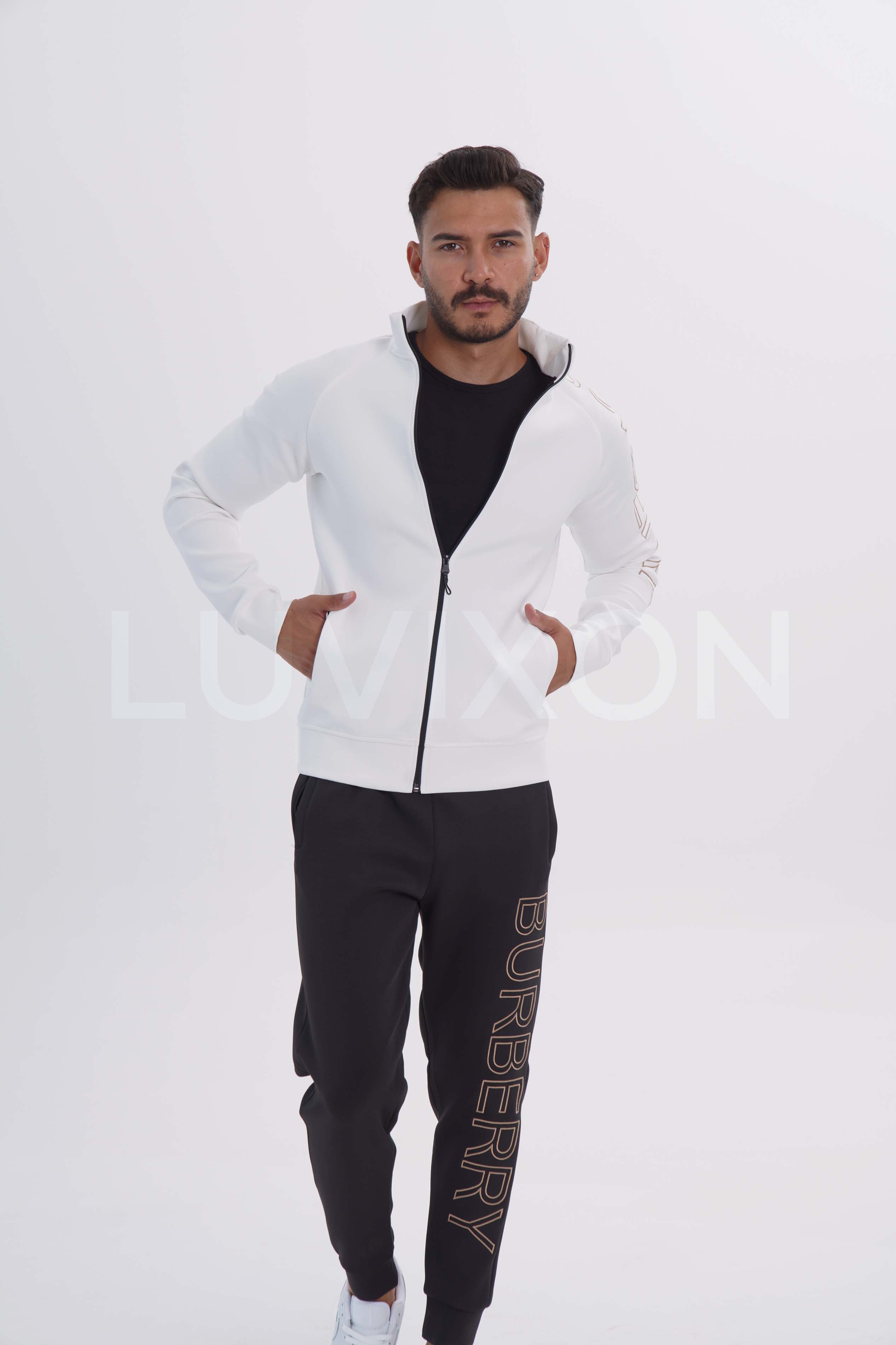 Burberry Beyaz&Siyah Erkek Eşofman Takımı