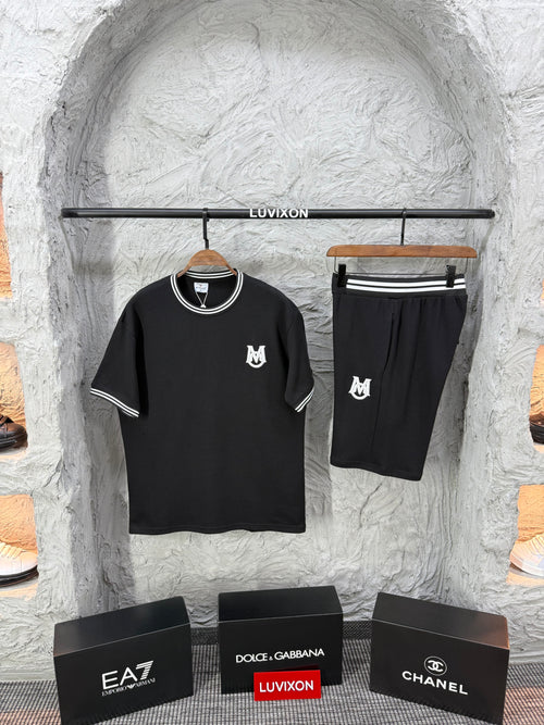Moncler Siyah Nakış Şort Takımı