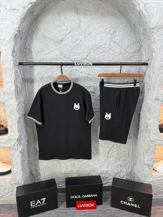 Moncler Siyah Nakış Şort Takımı