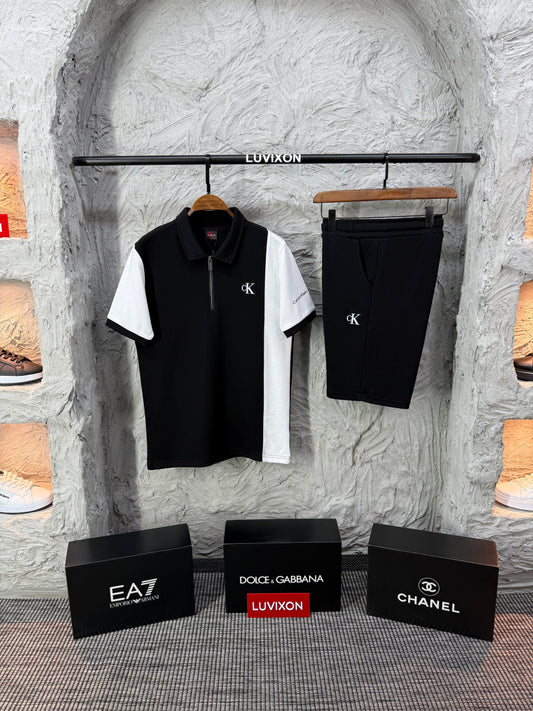 Calvin Klein Polo Yaka Siyah Şortlu Takım