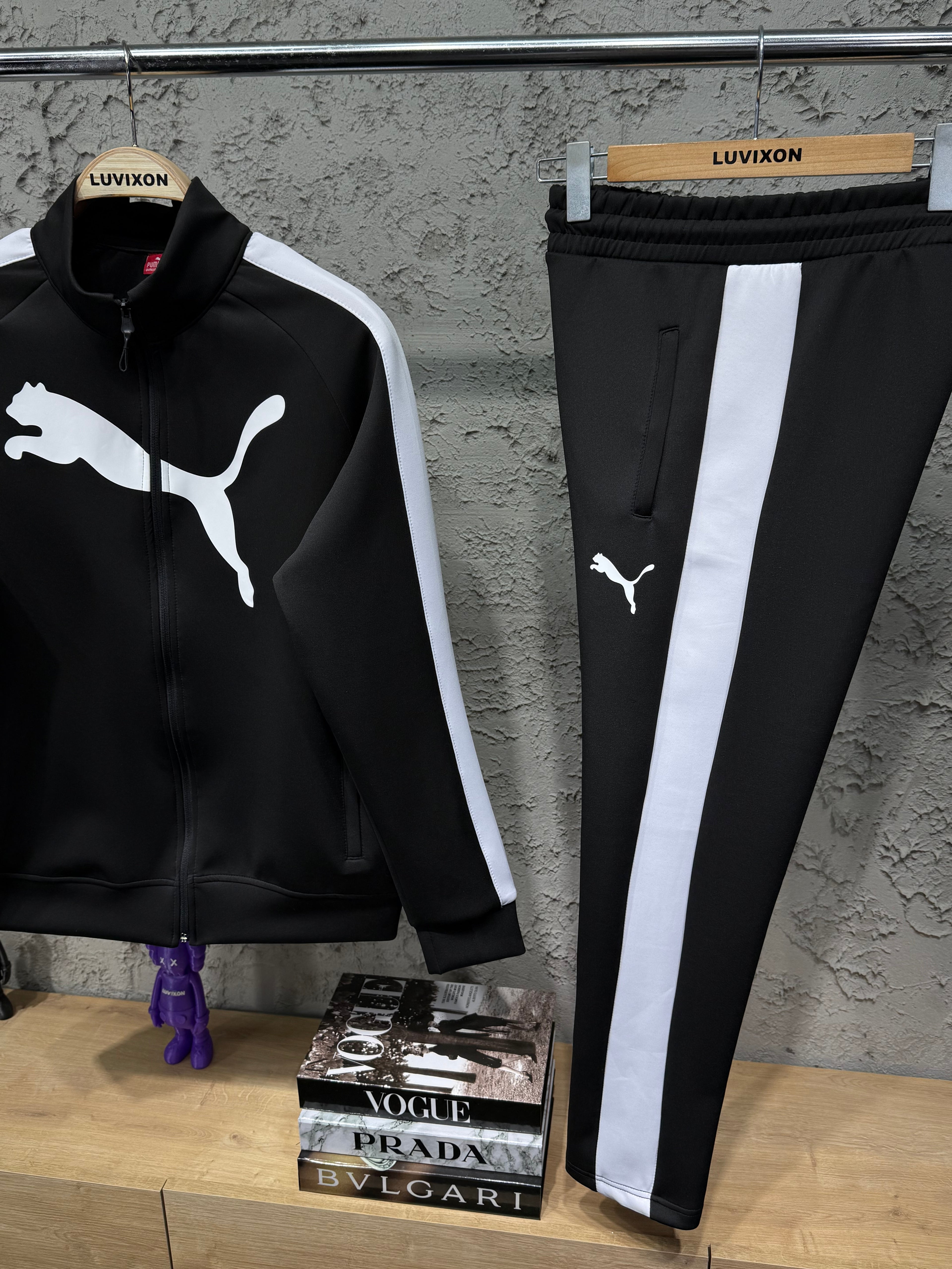 Puma Göğüs Logo Siyah Eşofman Takımı