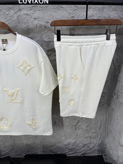 Louis Vuitton Beyaz Erkek Tişört & Şort Takım
