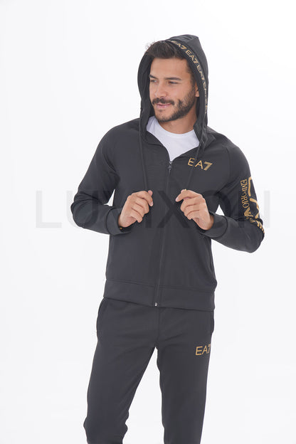 EA7 Gold Detaylı Siyah Eşofman Takımı