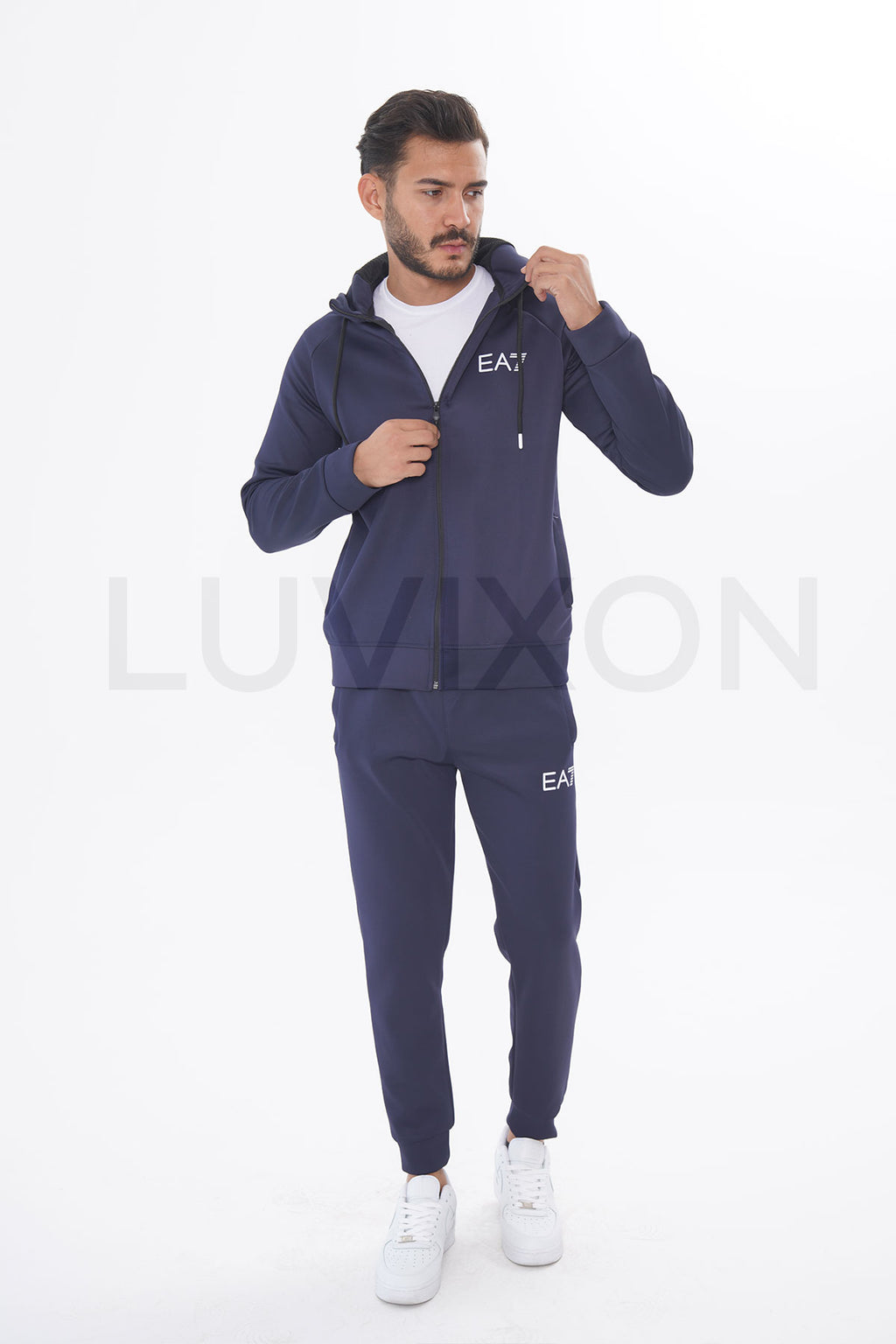 EA7 Silver Detaylı Lacivert Eşofman Takımı