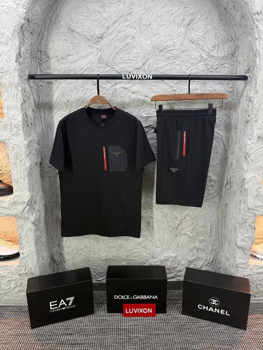 Prada Siyah Şort Takımı