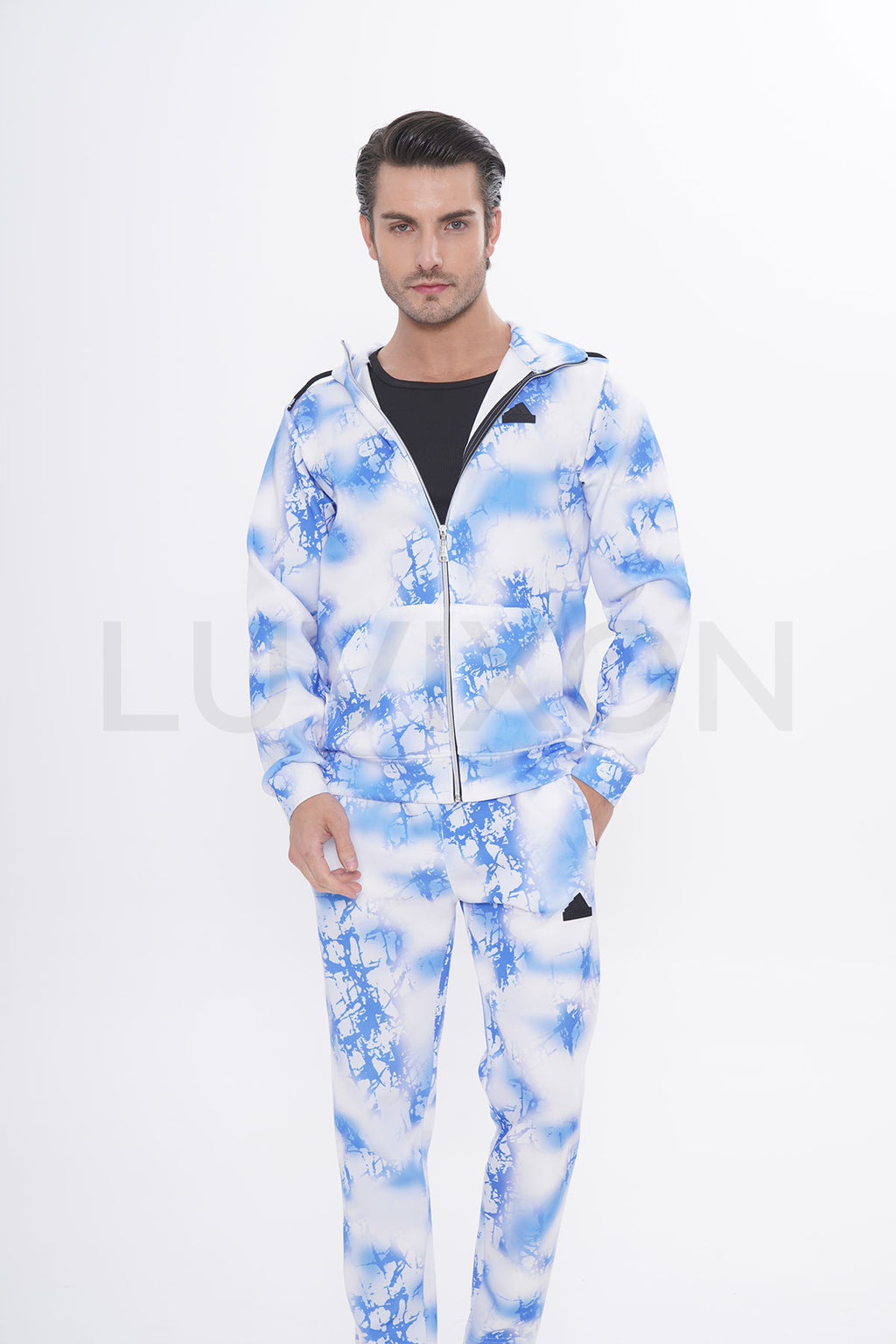 Adidas Fi Aop Fz Q3 Erkek Beyaz&Mavi Eşofman Takımı