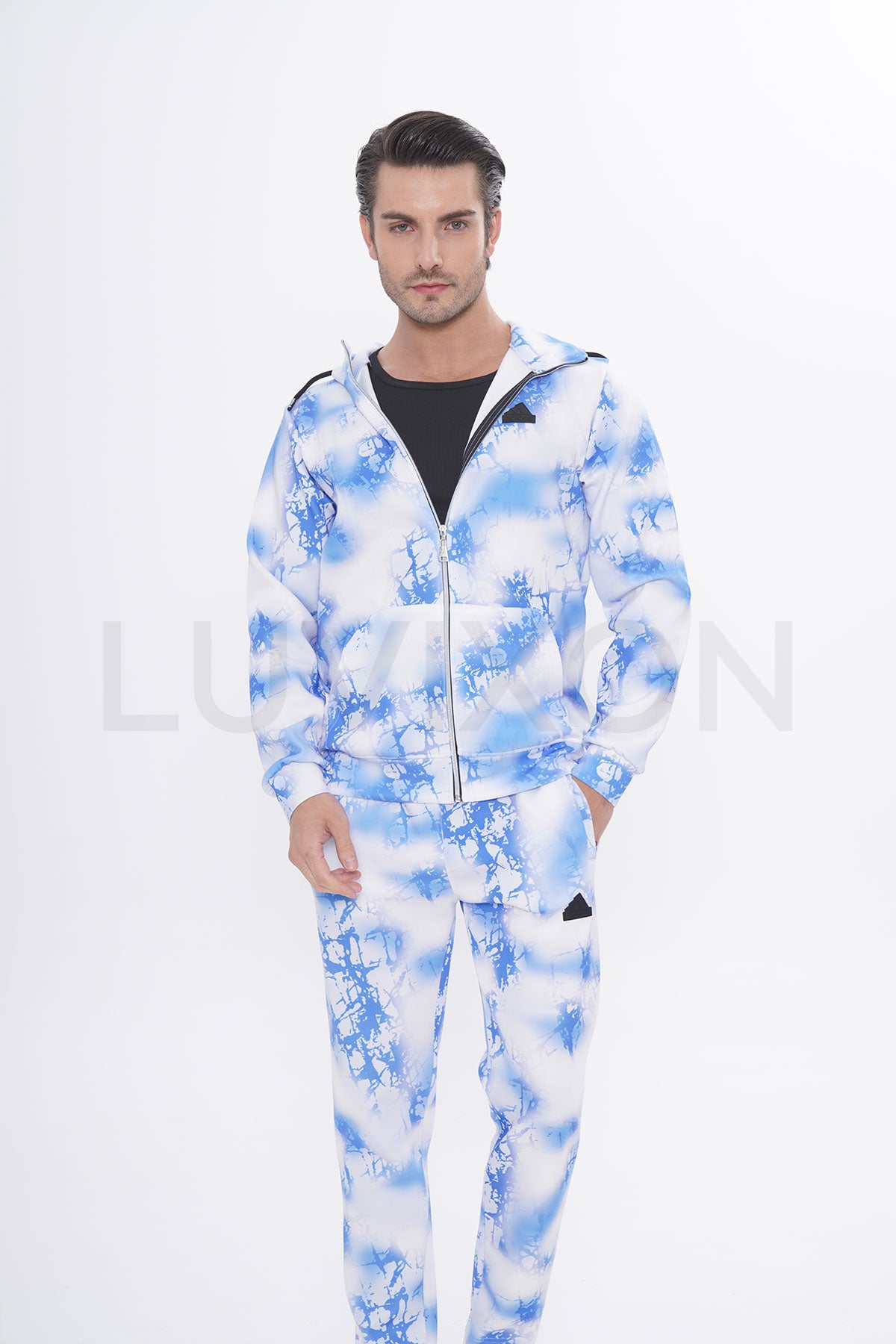 Adidas Fi Aop Fz Q3 Erkek Beyaz&Mavi Eşofman Takımı