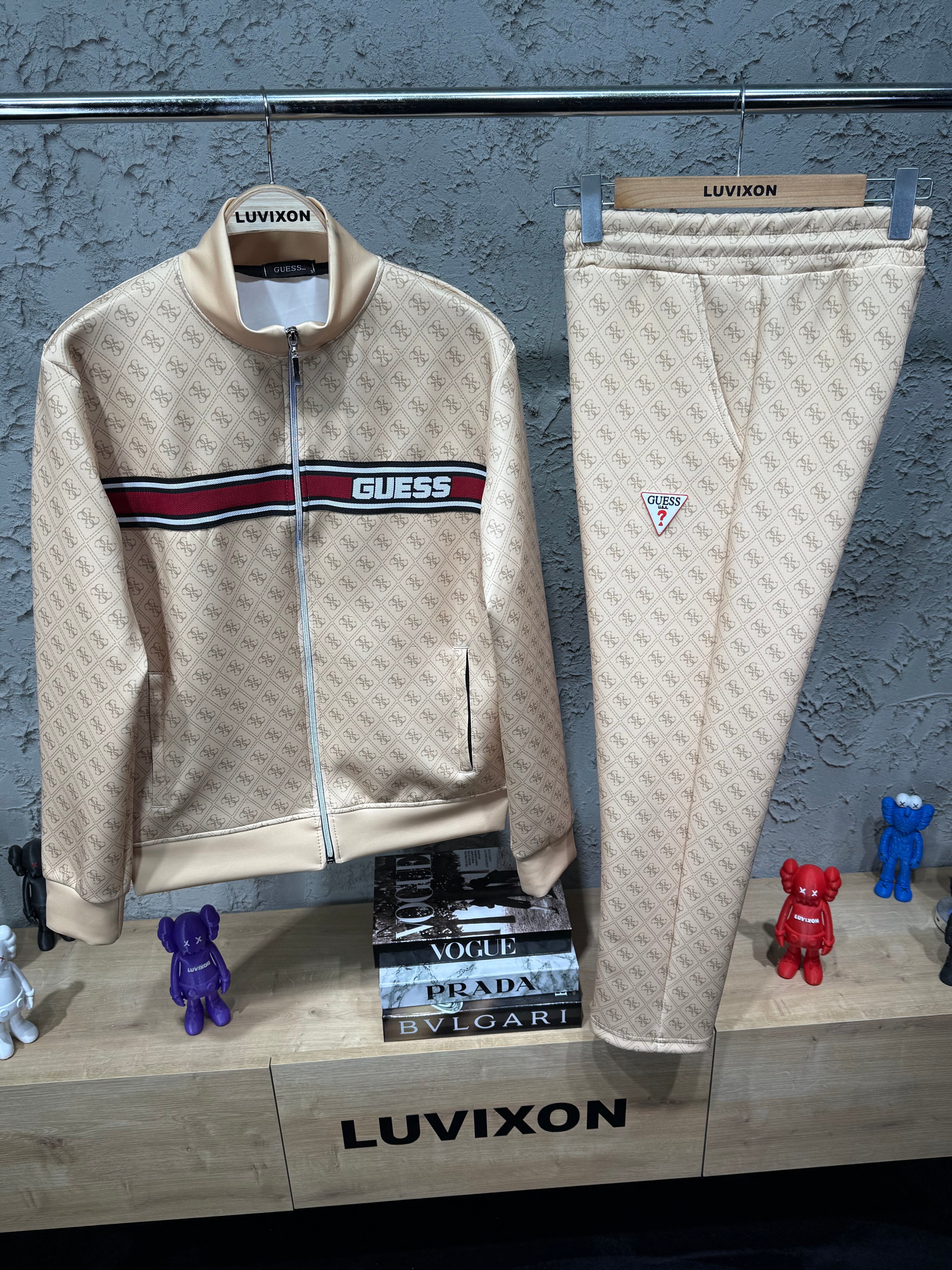 GUESS® Örme Bej Erkek Eşofman Takımı