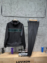 Prada Göğüs Detaylı Yeşil&Siyah Eşofman Takımı